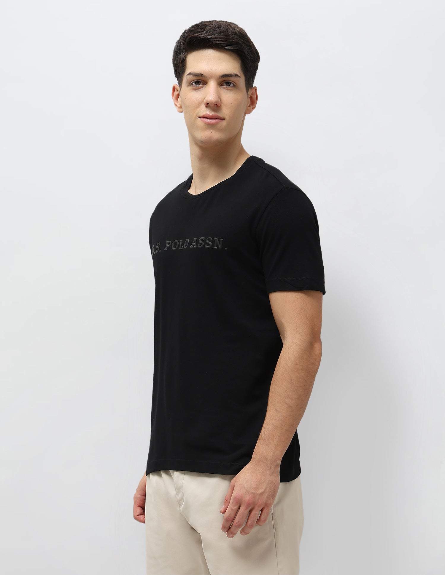 Brand Embossed Slim Fit T-Shirt Black - U.S. POLO ASSN. | Large