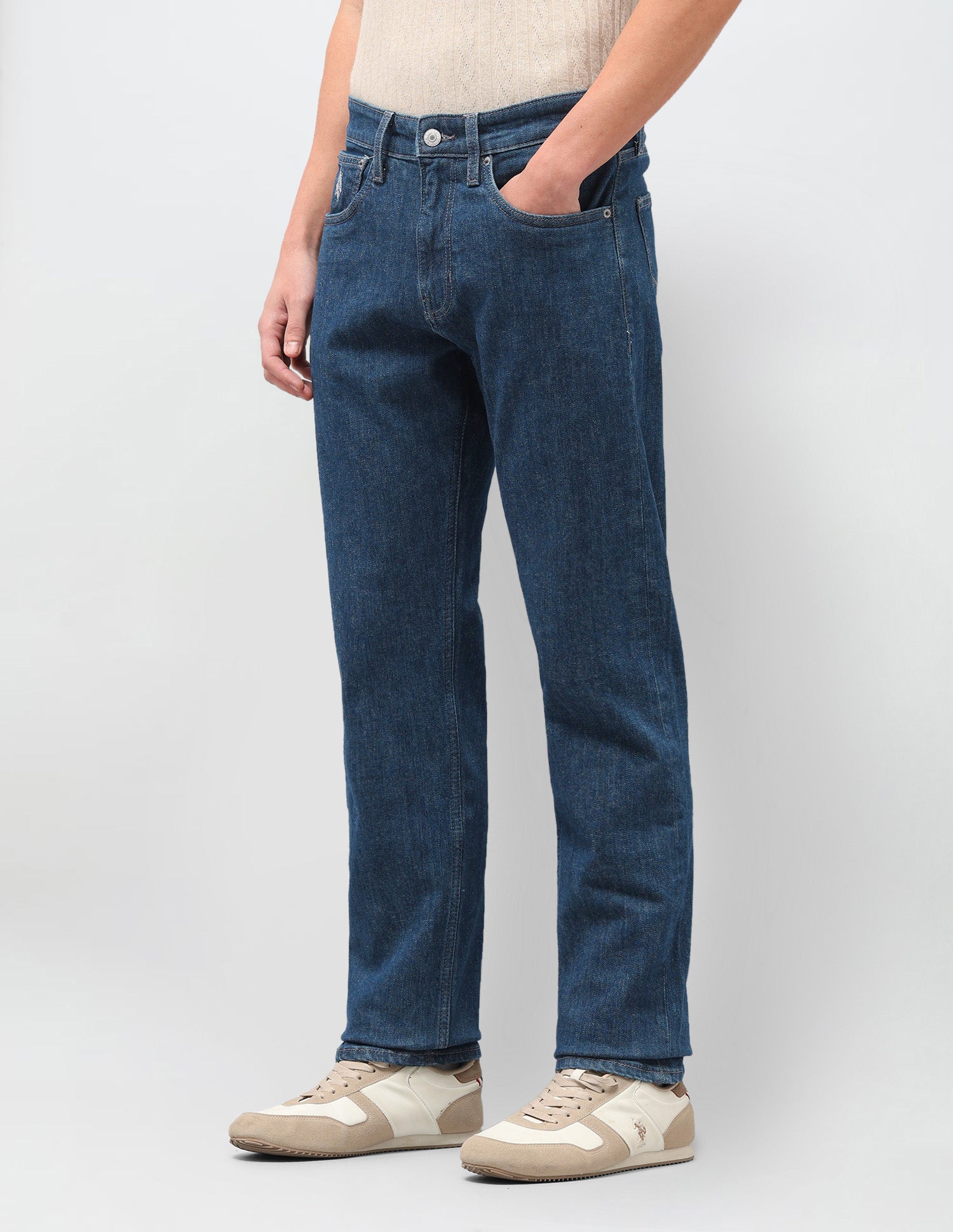 Mason Regular Straight Fit Rinsed Jeans Mid Blue - U.S. Polo Assn. India | Large