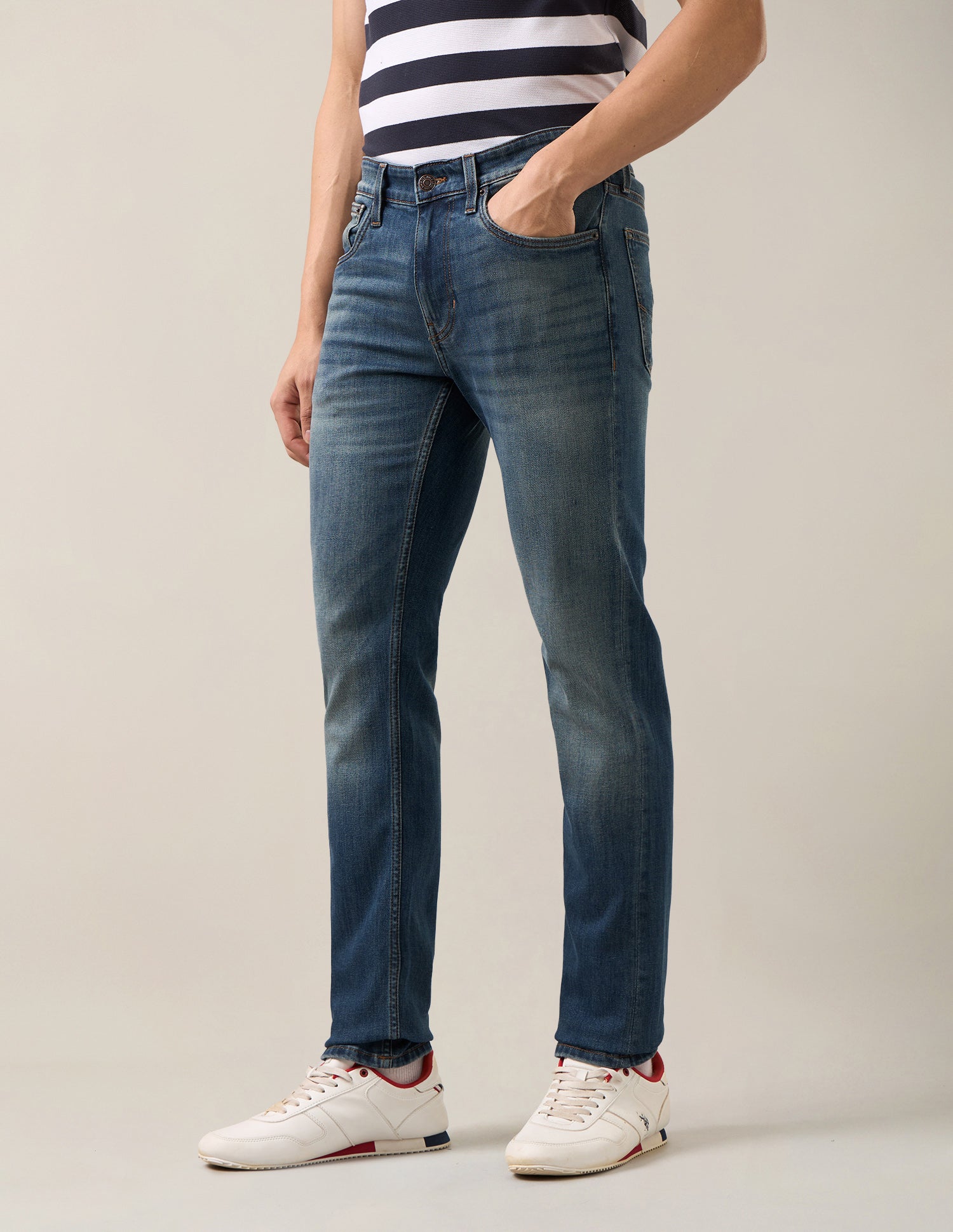 Regallo Skinny Fit Blue Jeans Dark Blue - U.S. Polo Assn. India | Large