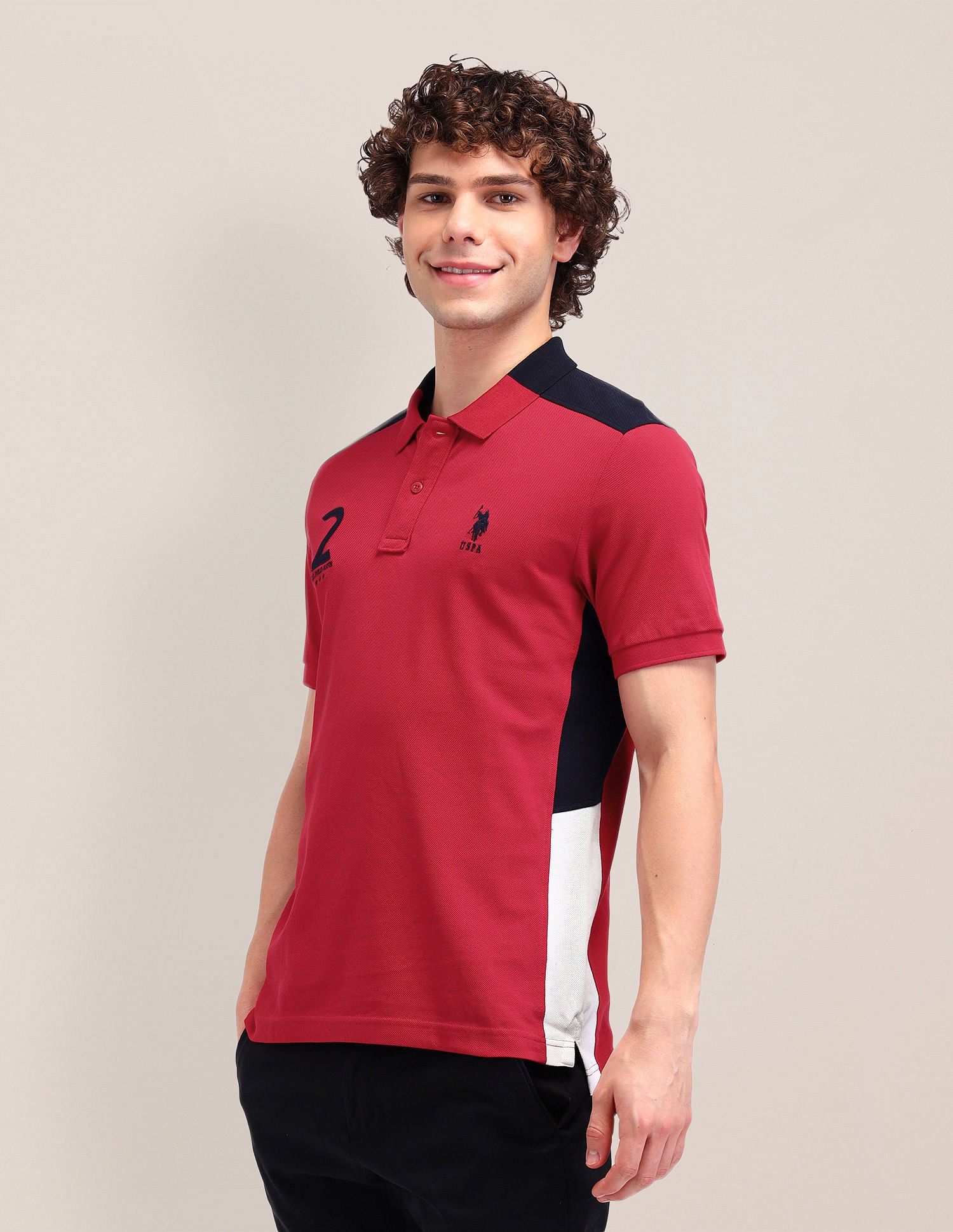 Printed Slim Fit Polo Shirt Red - U.S. POLO ASSN. | Large