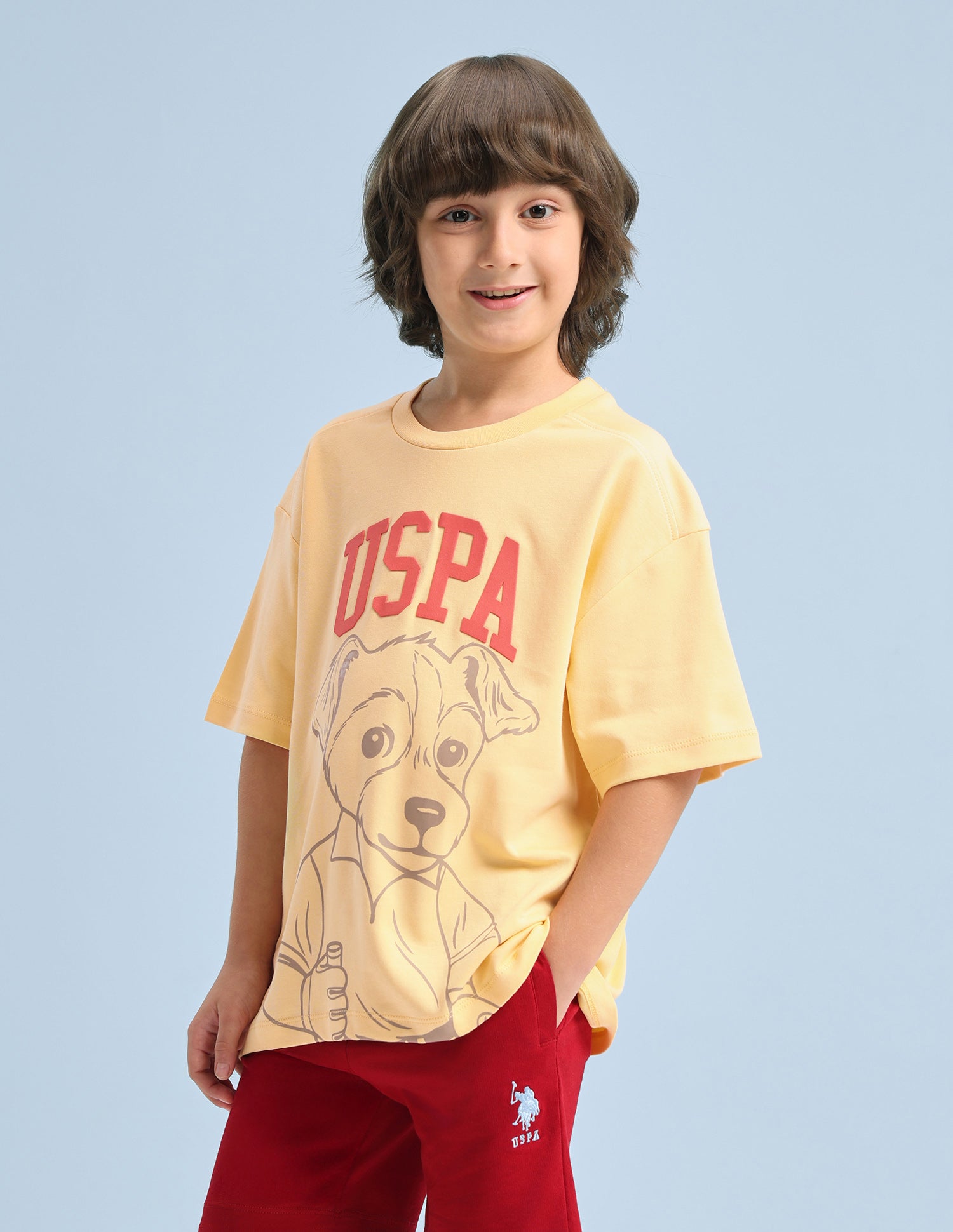 Graphic Brand Printed Oversized Fit T-Shirt Yellow - U.S. Polo Assn. India | Large