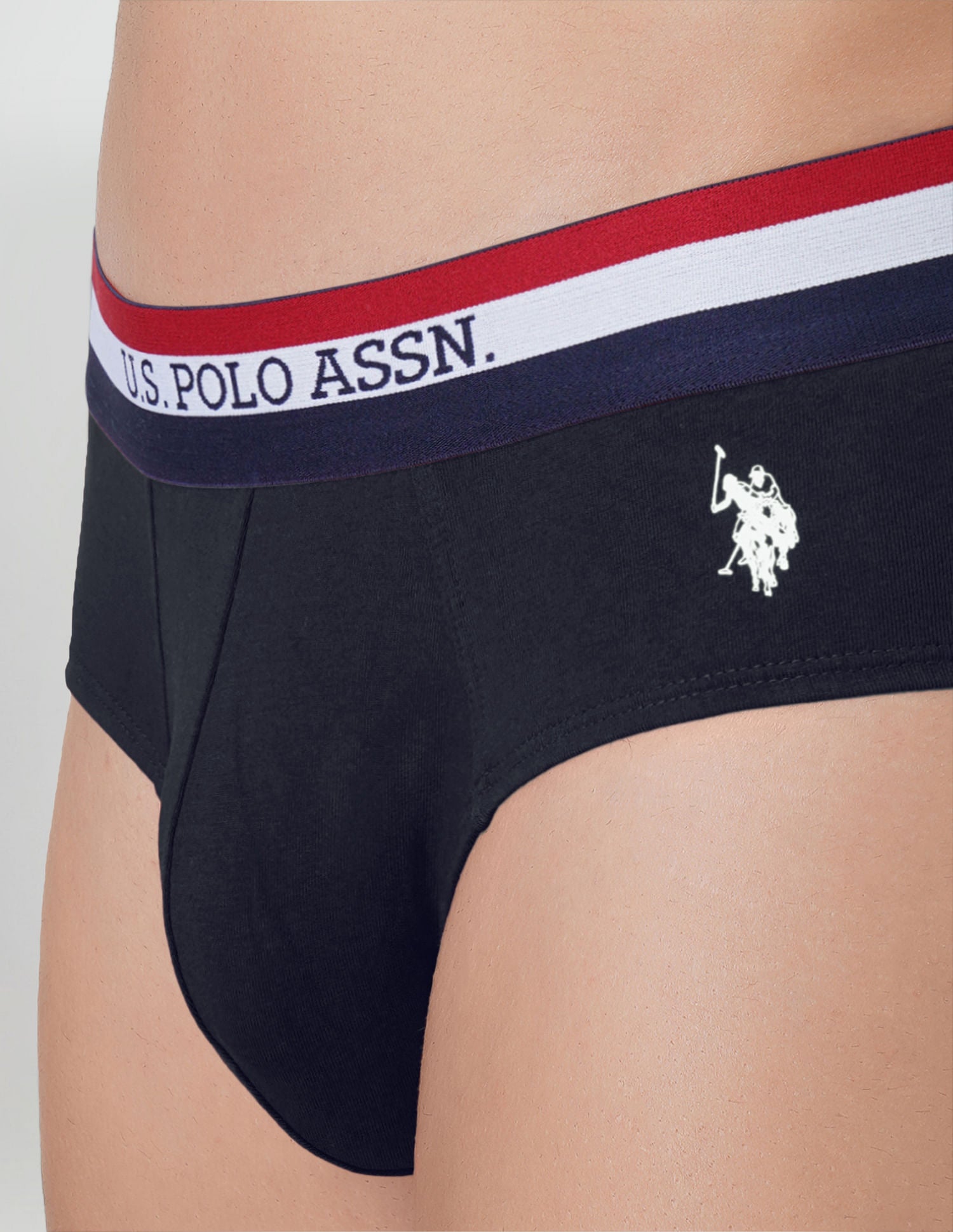 Striped Waistband EB002 Briefs - Pack Of 2 Navy and Dark Green - U.S. POLO ASSN. | Large