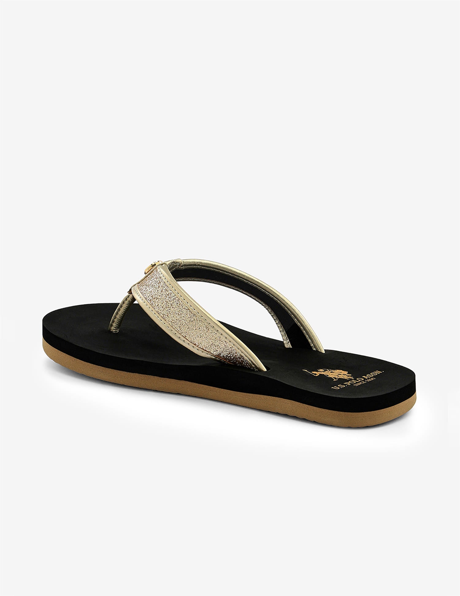 Kirei Glitter Flip Flops Black - U.S. Polo Assn. India | Large