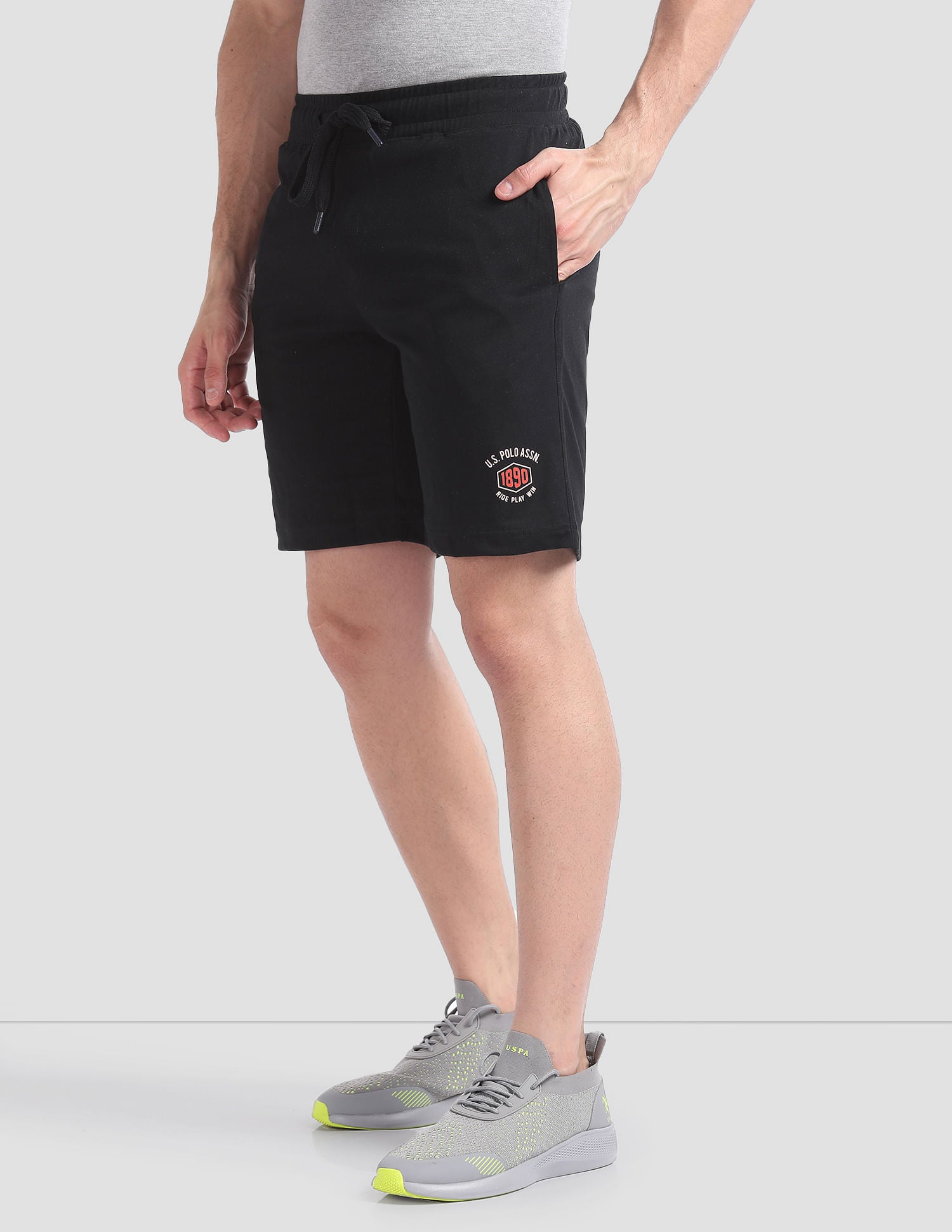 Solid LS002 Lounge Shorts - Pack Of 1 Black - U.S. POLO ASSN. | Large