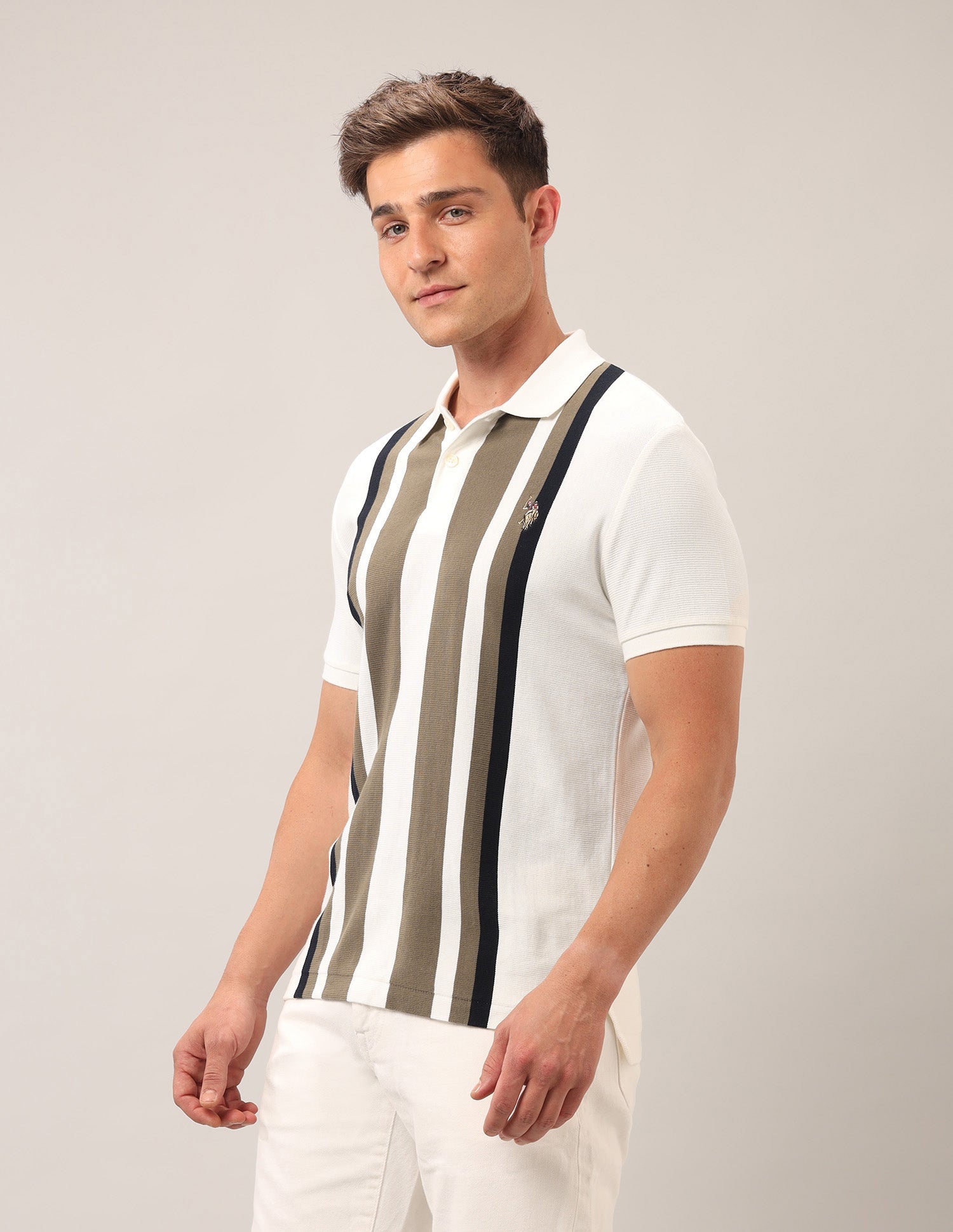 Muscle Fit Outdoor Polo Shirt Beige - U.S. Polo Assn. India | Large