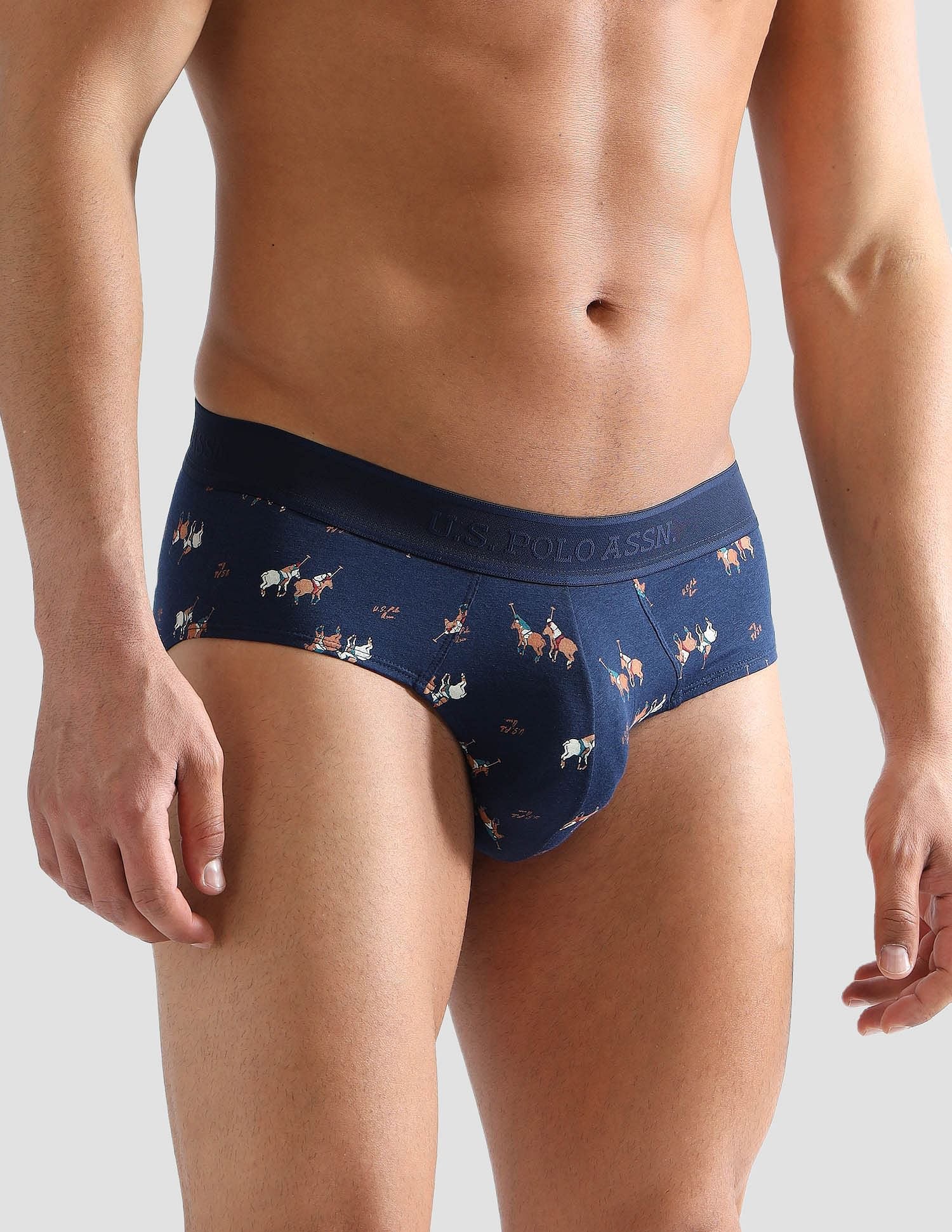 Elasticized Waist Printed PB005 Briefs - Pack of 1 Navy - U.S. POLO ASSN. | Large