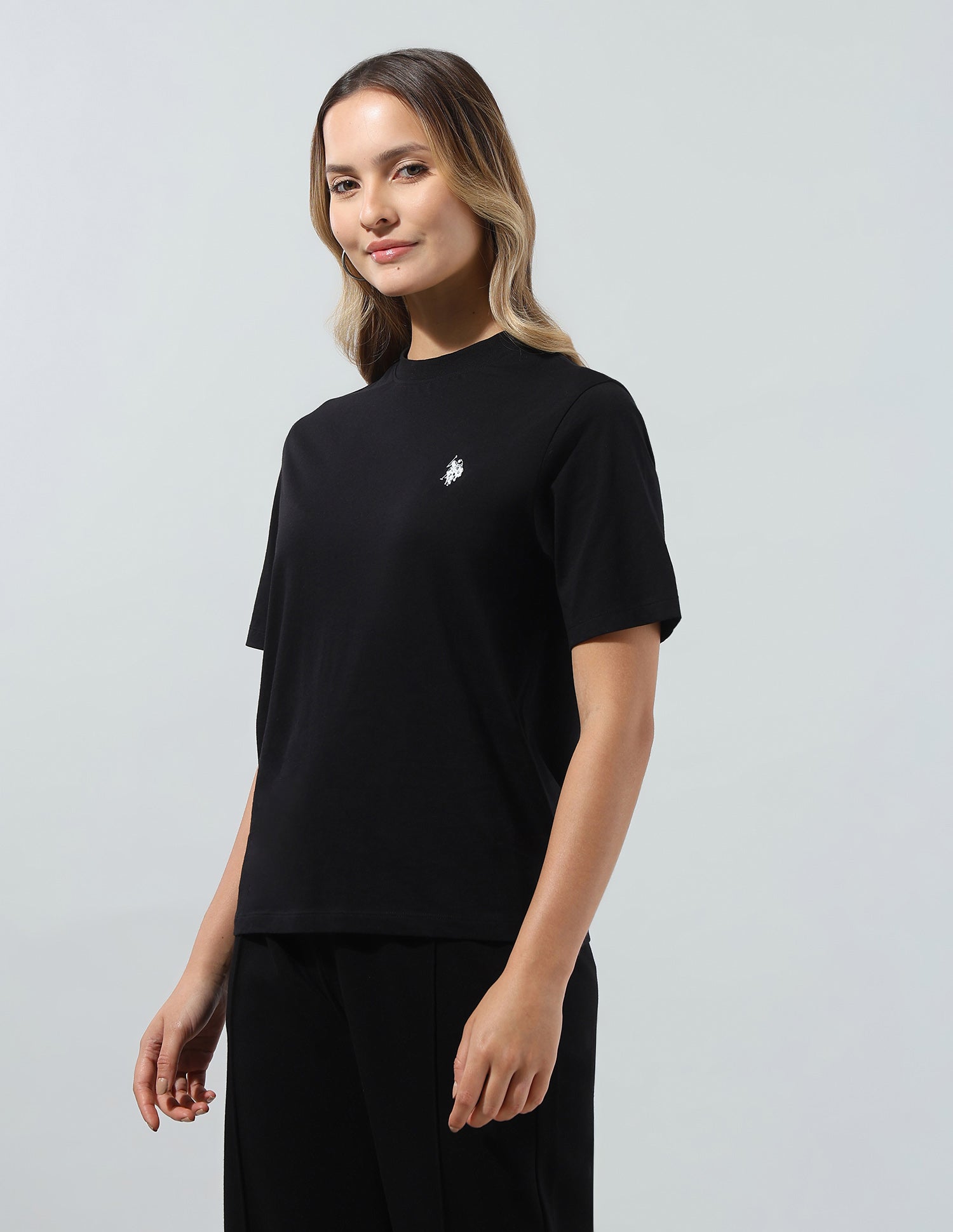 Solid Regular Fit T-Shirt Black - U.S. Polo Assn. India | Large
