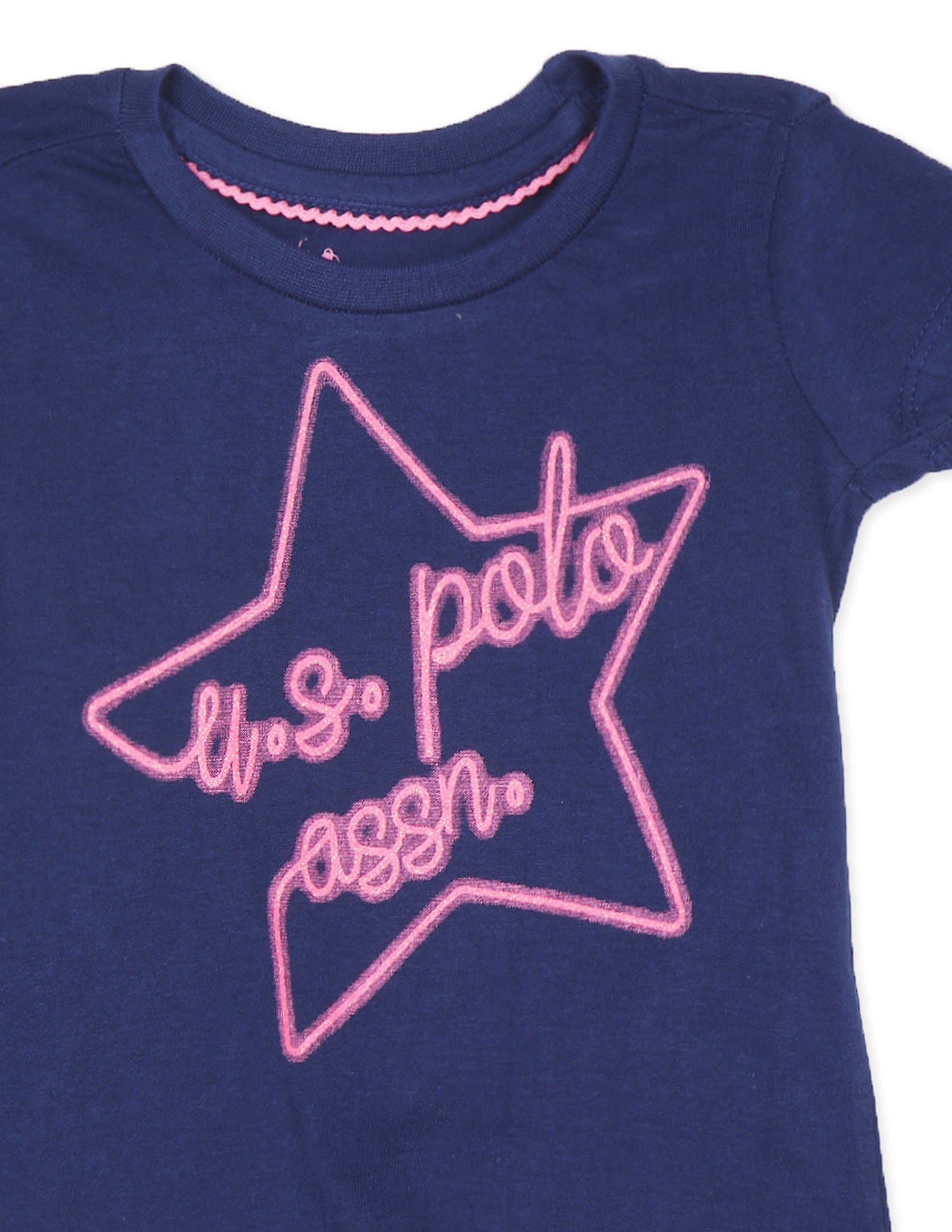 Crew Neck Glitter Logo T-Shirt Navy - U.S. POLO ASSN. | Large
