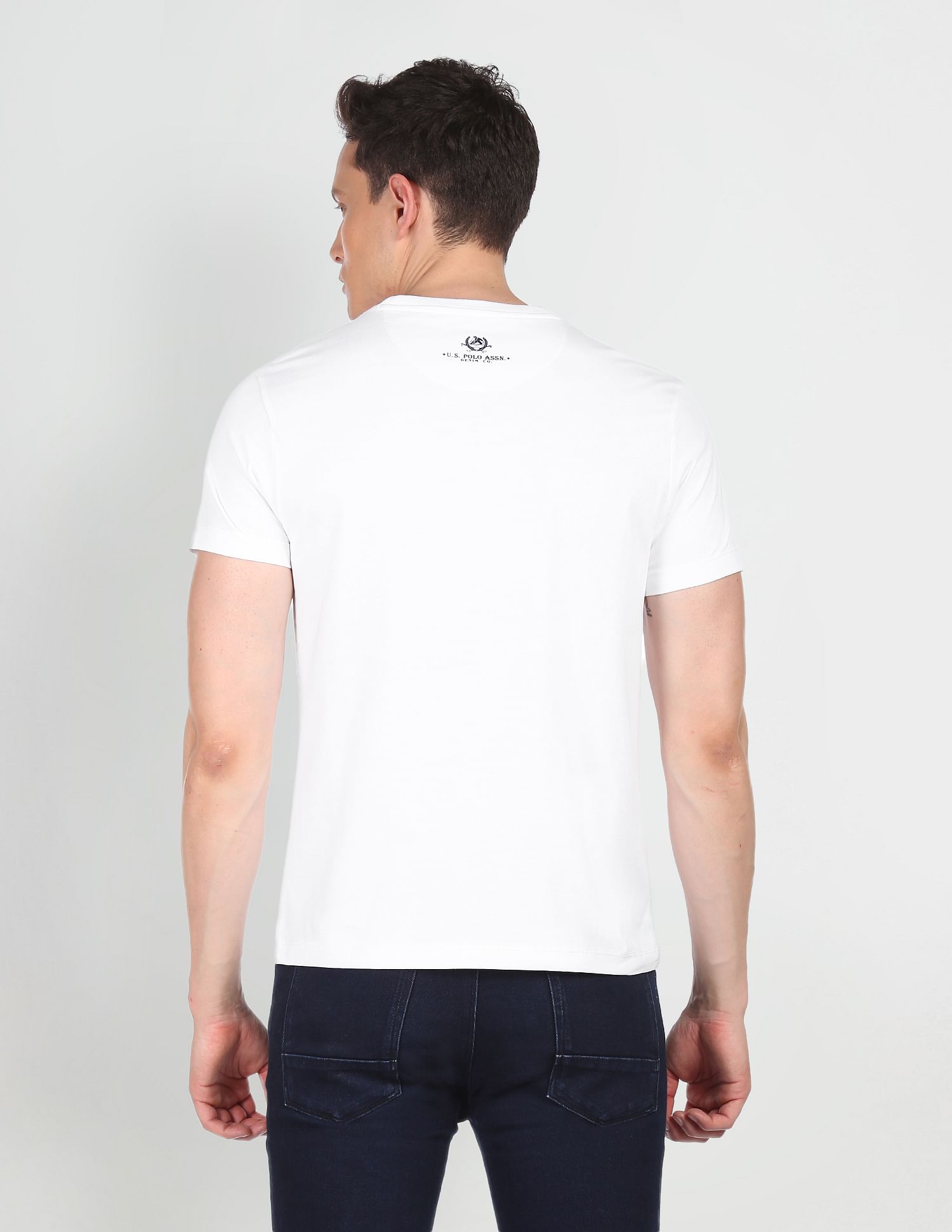 Crew Neck Brand Print T-Shirt White - U.S. POLO ASSN. | Large