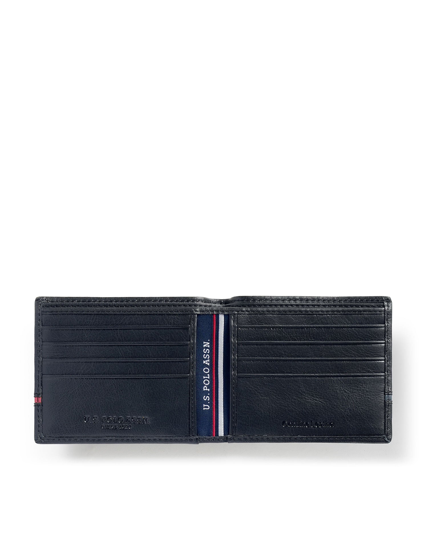 Barrok Bi-Fold Leather Wallet Black - U.S. POLO ASSN. | Large