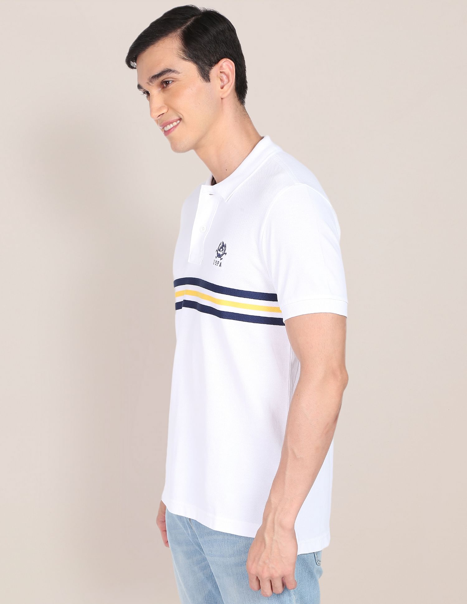 Brand Tape Cotton Polo Shirt White - U.S. POLO ASSN. | Large