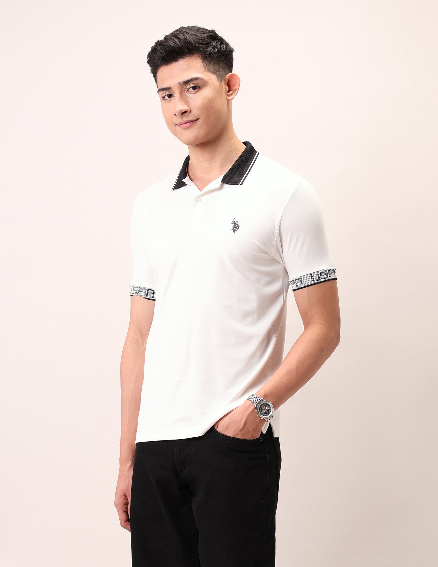 Muscle Fit Outdoor Polo Shirt Ivory - U.S. Polo Assn. India | Large