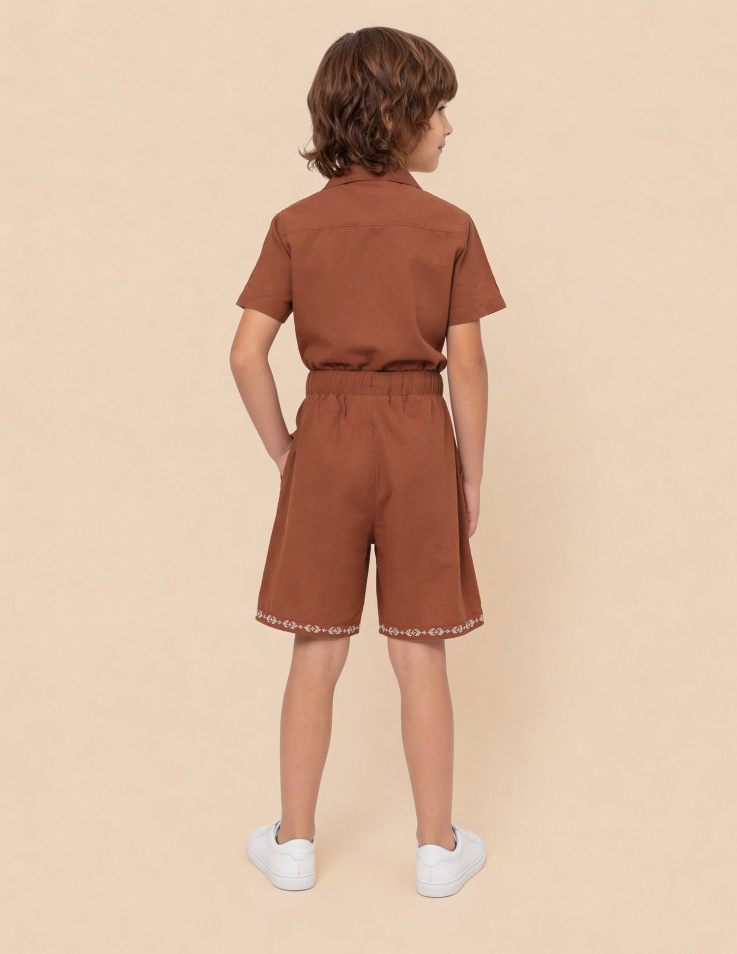 Embroidered Relaxed Fit Shorts Rust - U.S. Polo Assn. India | Large