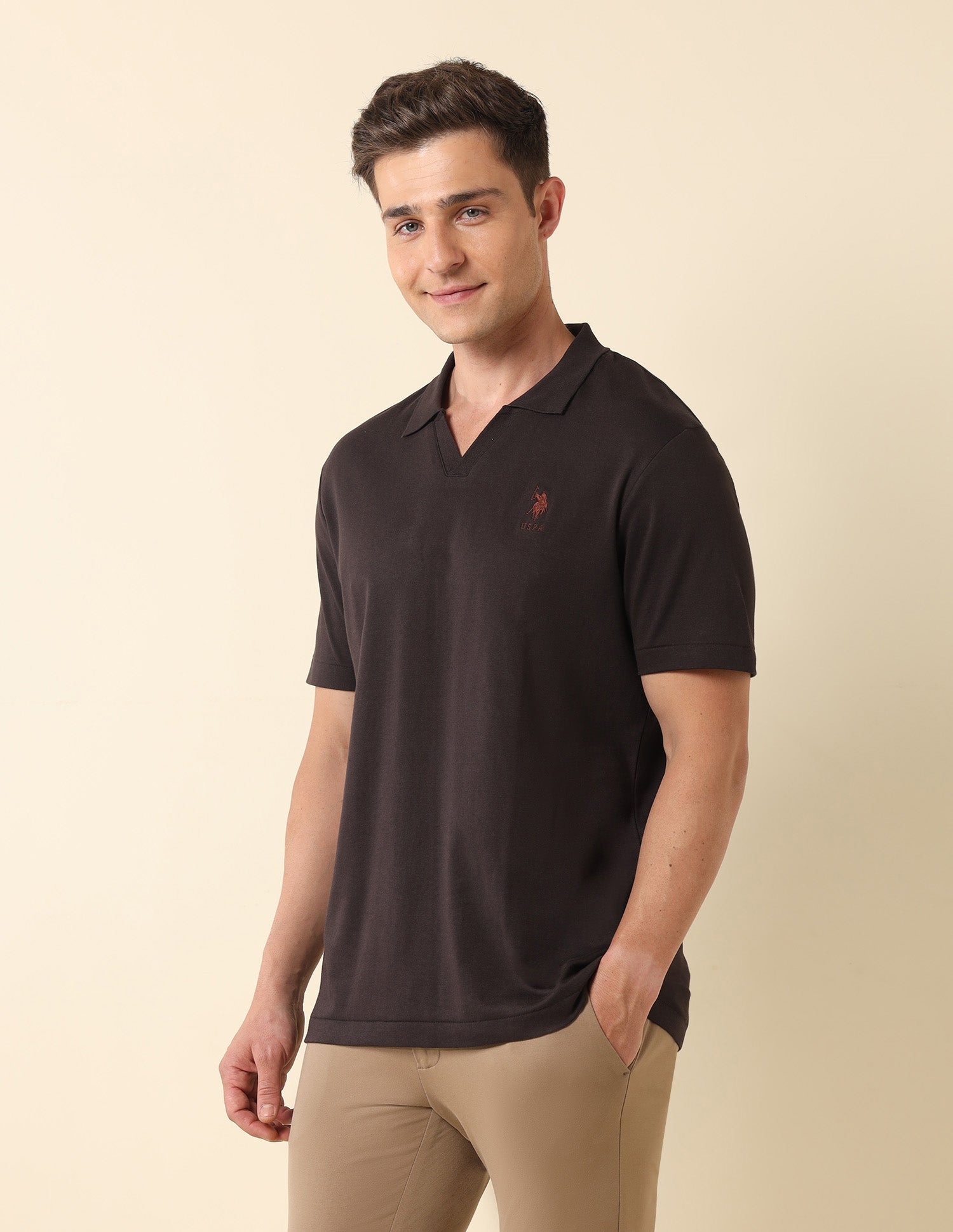 Slim Fit Classic Polo Shirt Dark Brown - U.S. Polo Assn. India | Large