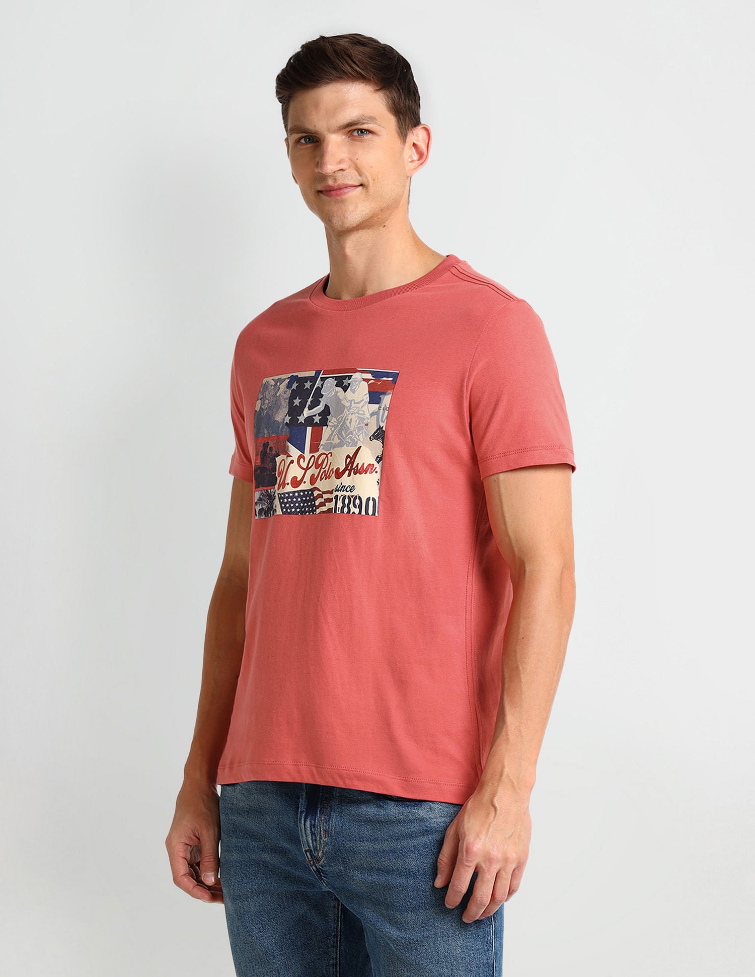 Muscle Fit Graphic T-Shirt Blue - U.S. Polo Assn. India | Large