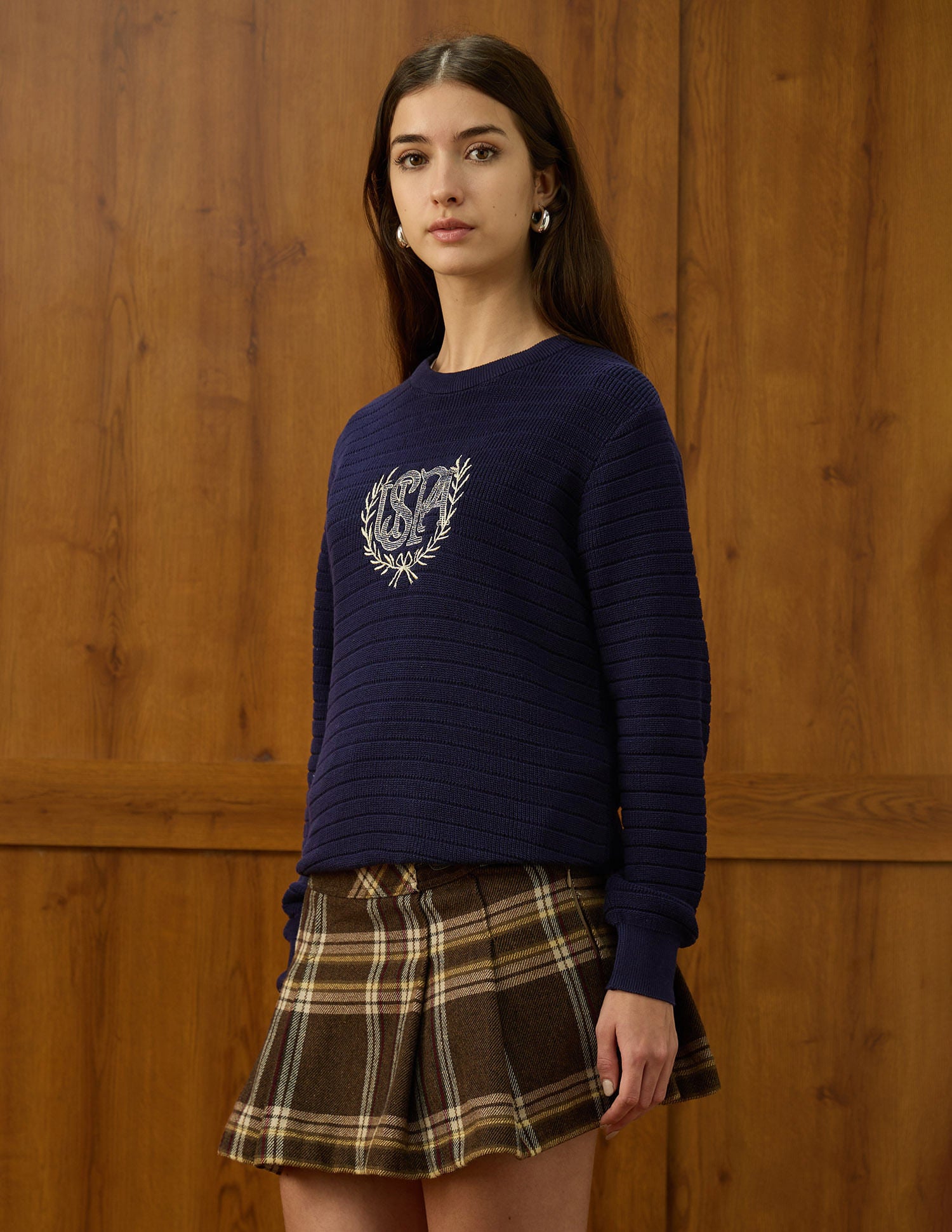 Appliqued Regular Fit Sweater Blue - U.S. POLO ASSN. | Large