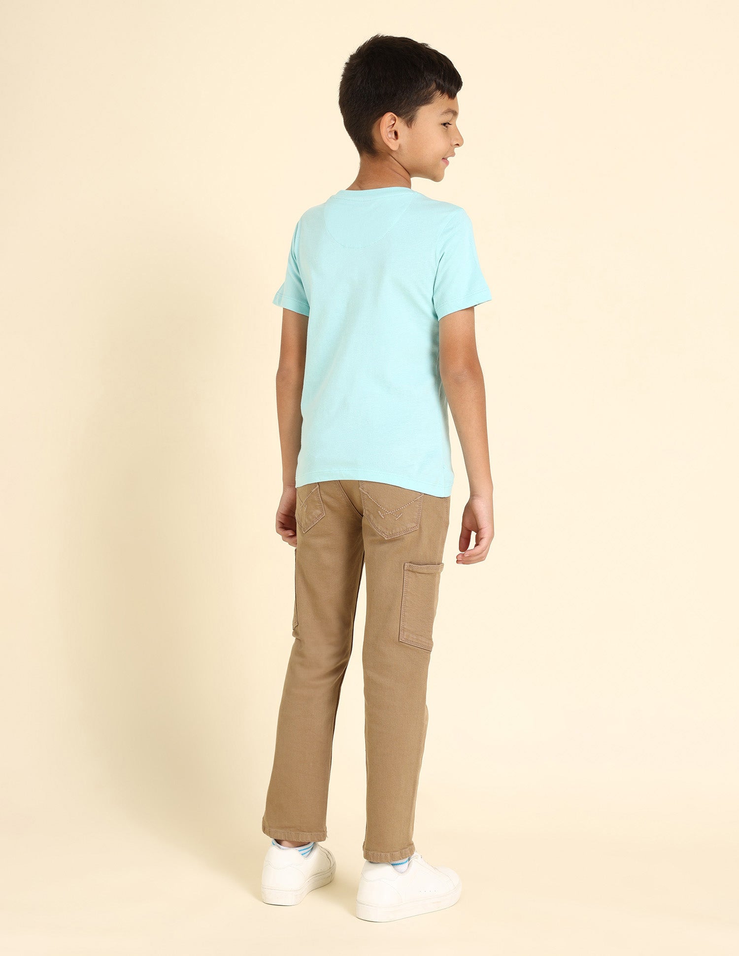 Boys Graphic Print Cotton T-Shirt Light Blue - U.S. Polo Assn. India | Large