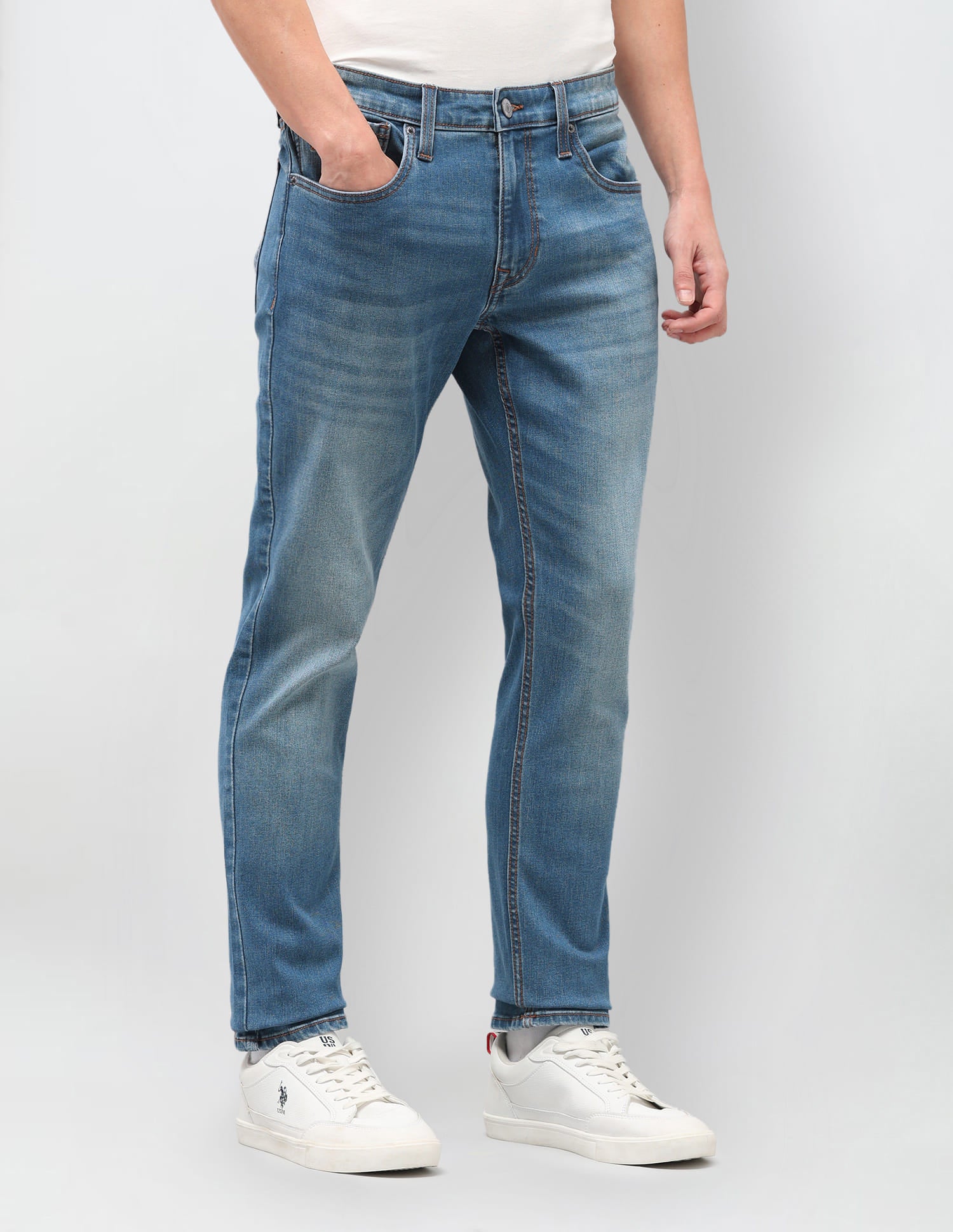 Solid Slim Fit Jeans Blue - U.S. Polo Assn. India | Large
