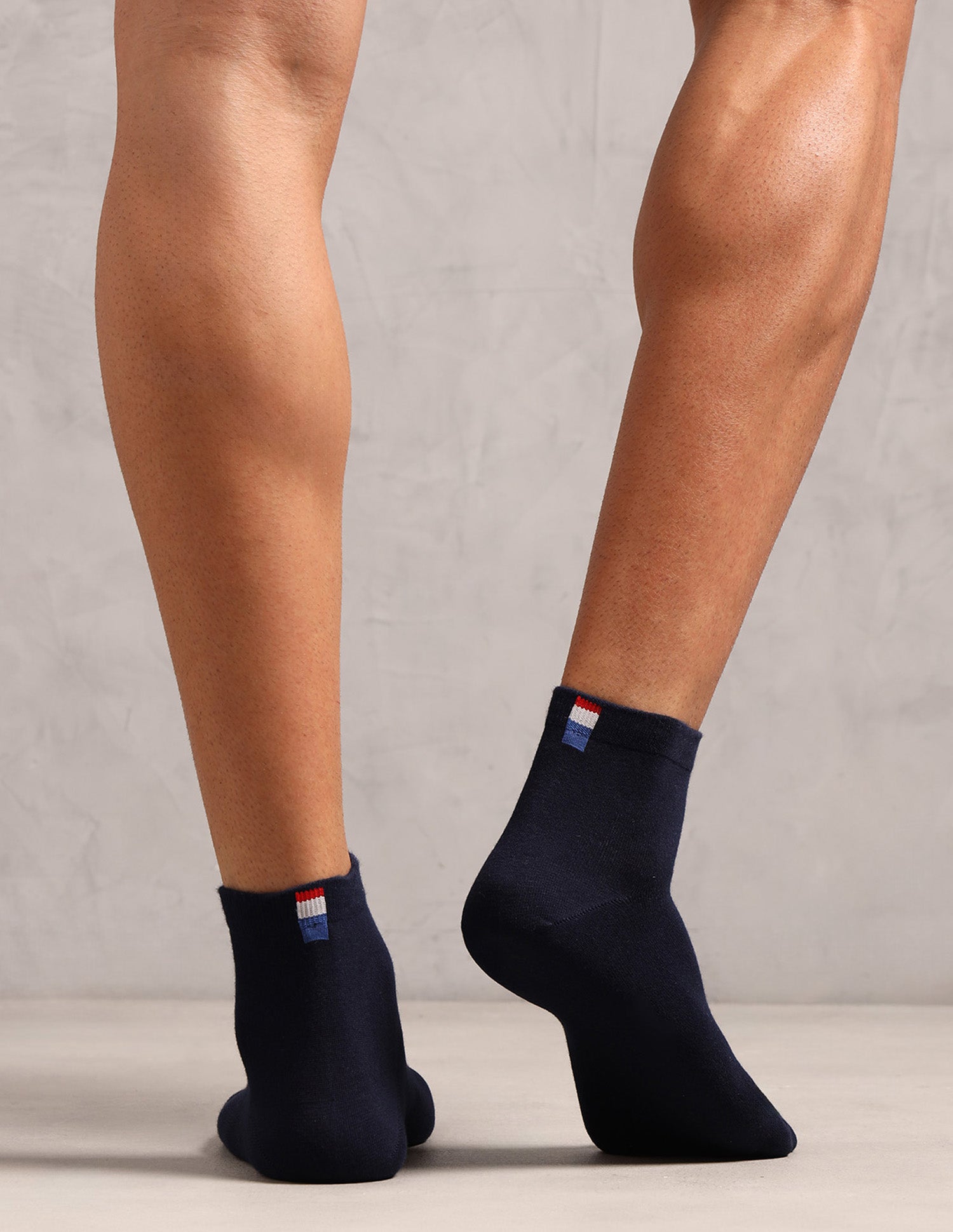 Brand Printed Cotton Stretch ES007 Socks - Pack Of 3 Black, Navy, Light Grey Mel - U.S. POLO ASSN. | Large