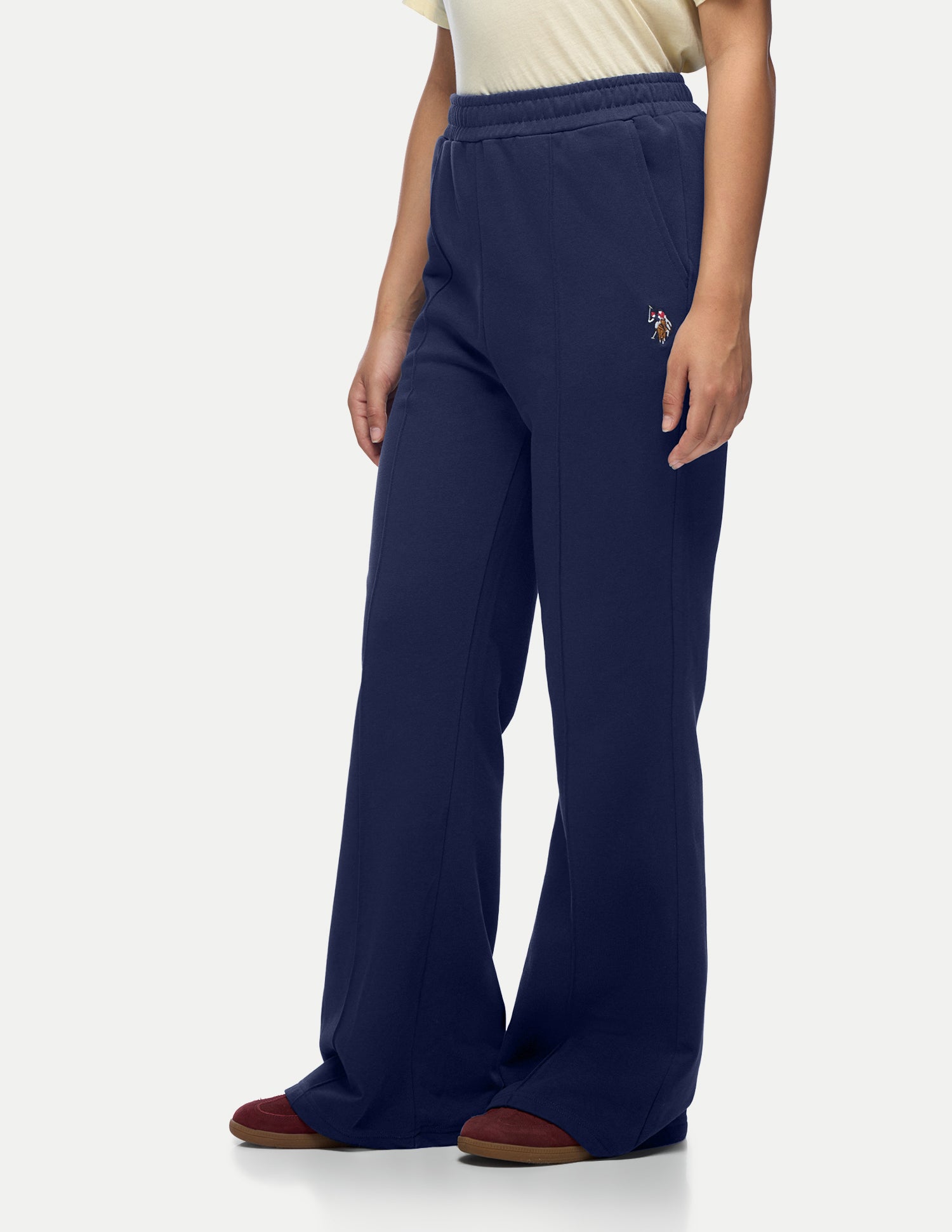 High Rise Fitted Flared Trousers Blue - U.S. Polo Assn. India | Large