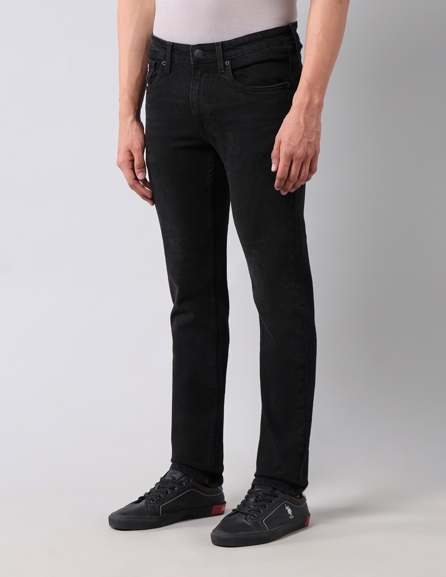 Regallo Skinny Fit Black Jeans Black - U.S. Polo Assn. India | Large