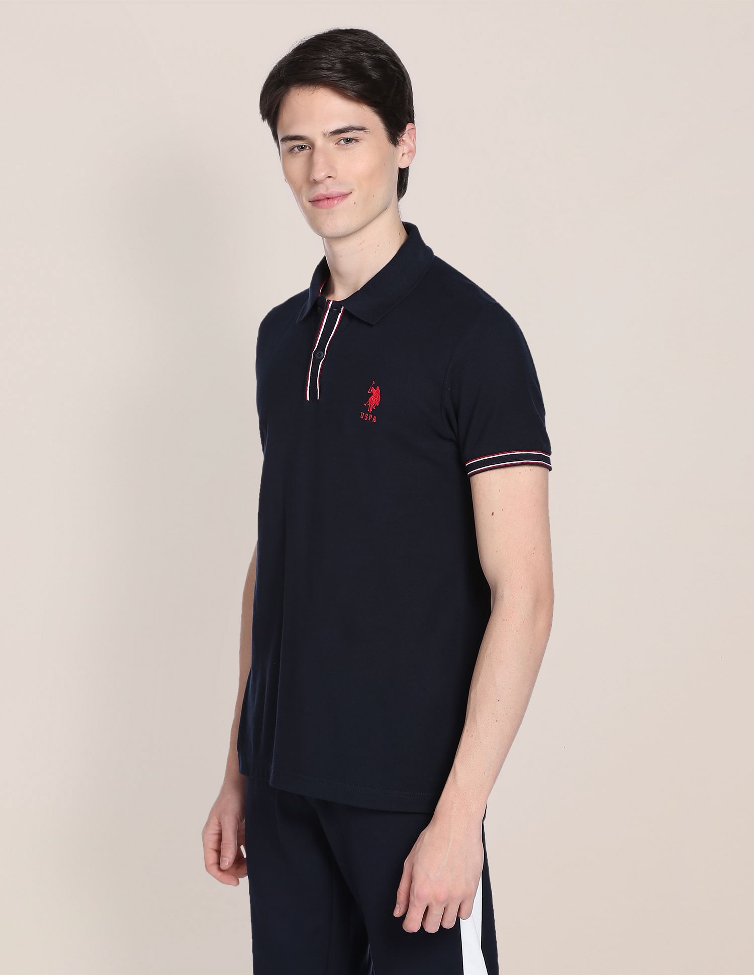 Solid Pique Polo Shirt Navy - U.S. Polo Assn. India | Large