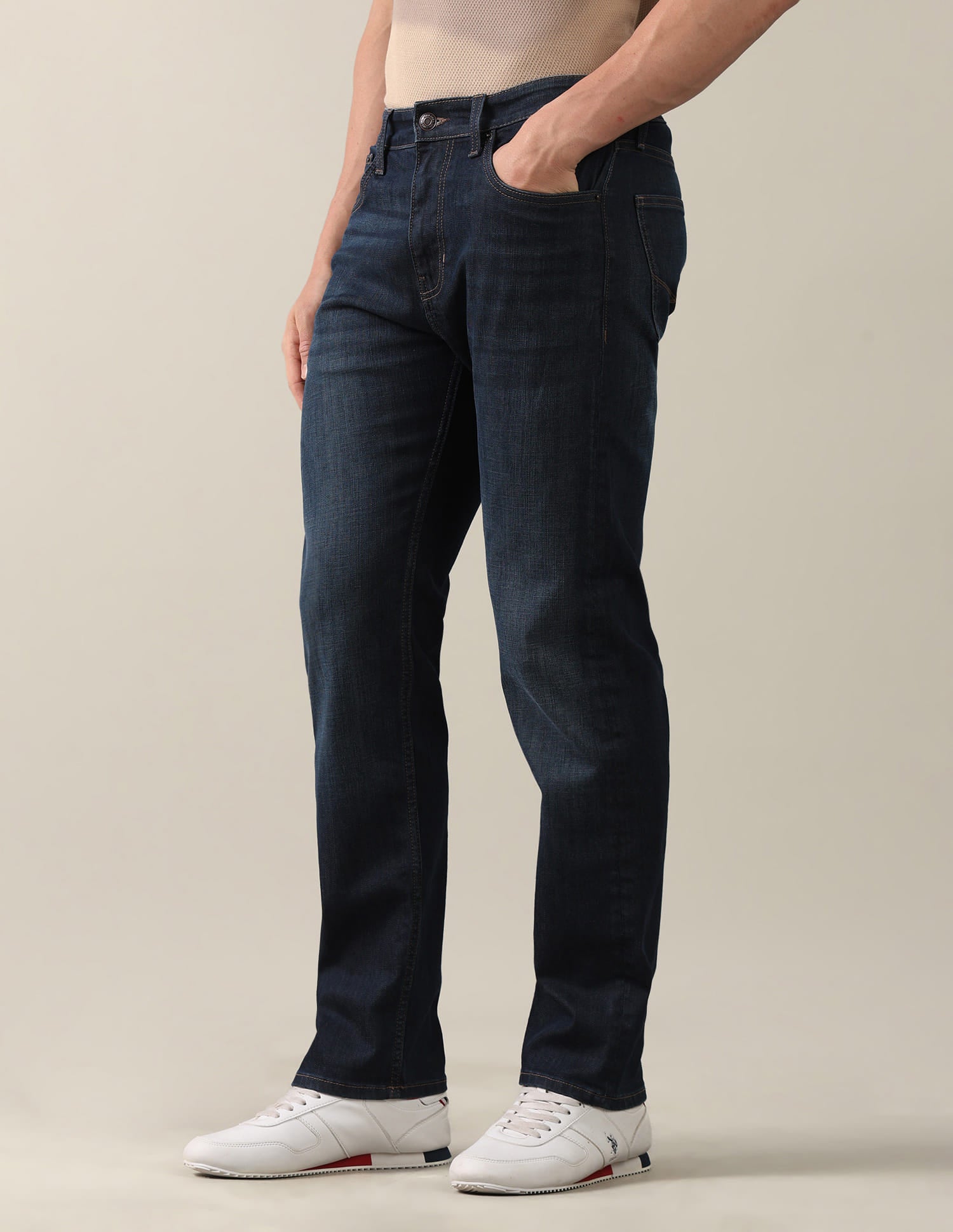 Mason Regular Straight Fit Blue Jeans Blue - U.S. Polo Assn. India | Large