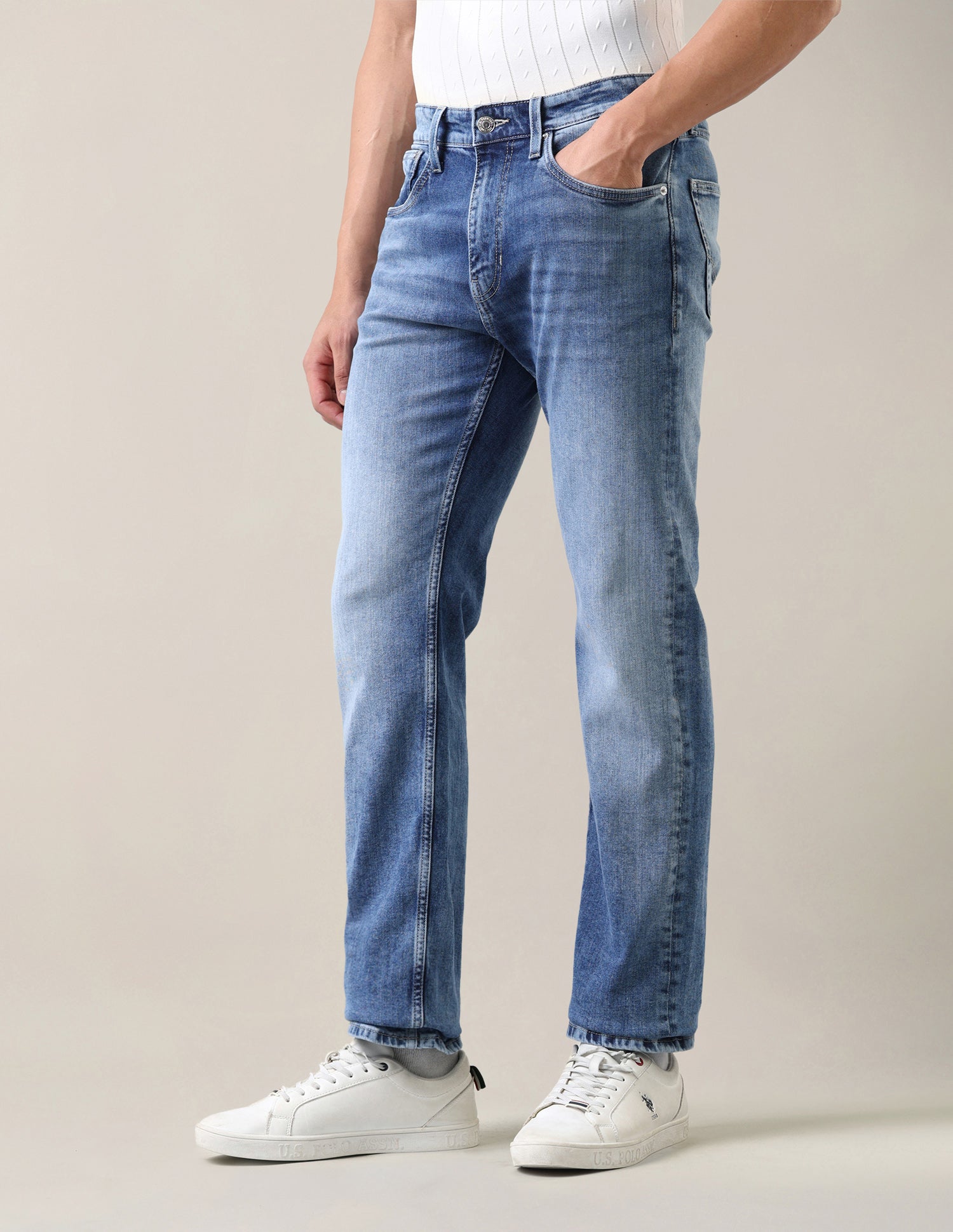 Mason Regular Straight Fit Blue Jeans Light Blue - U.S. Polo Assn. India | Large