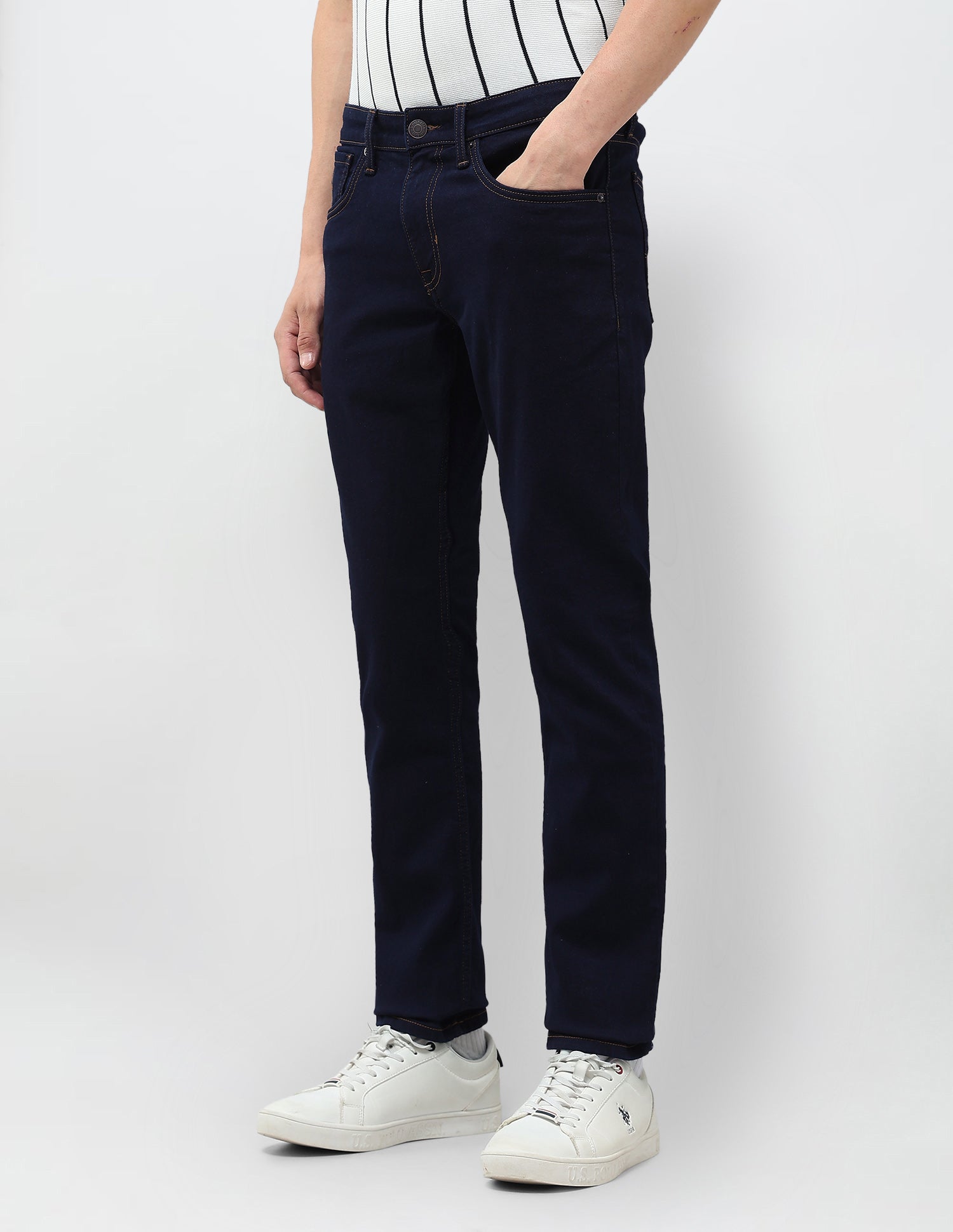 Brandon Slim Tapered Fit Blue Jeans Indigo - U.S. POLO ASSN. | Large