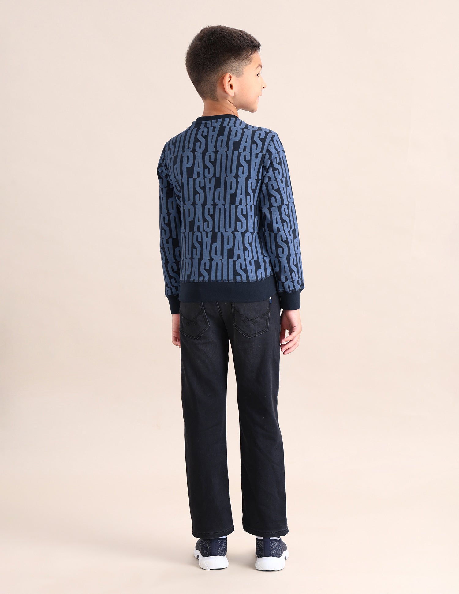 Boys Brand Printed Regular Fit Sweatshirt Navy - U.S. POLO ASSN. | Large