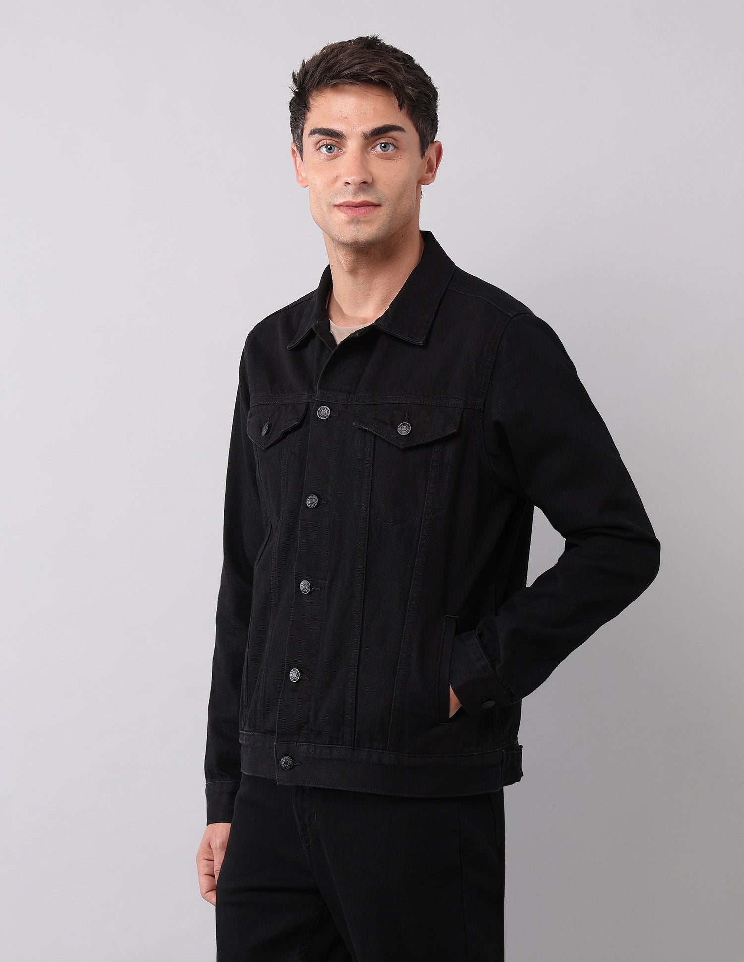 Solid Regular Fit Denim Jacket Dark Wash - U.S. Polo Assn. India | Large
