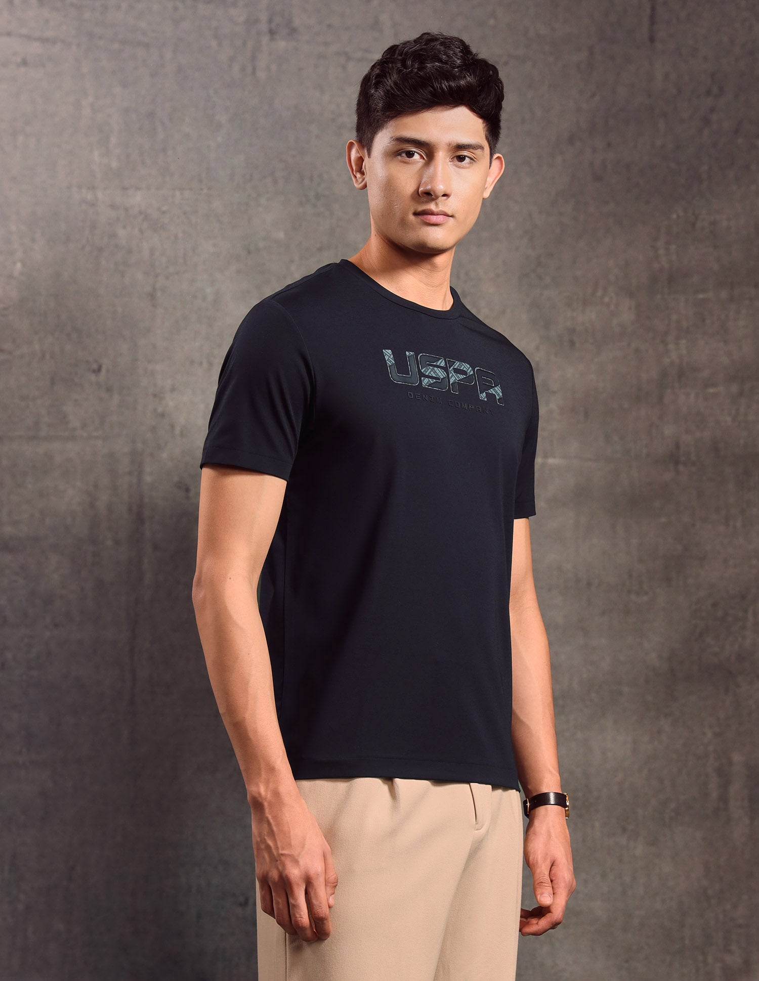 Brand Embossed Regular Fit T-shirt Navy - U.S. POLO ASSN. | Large