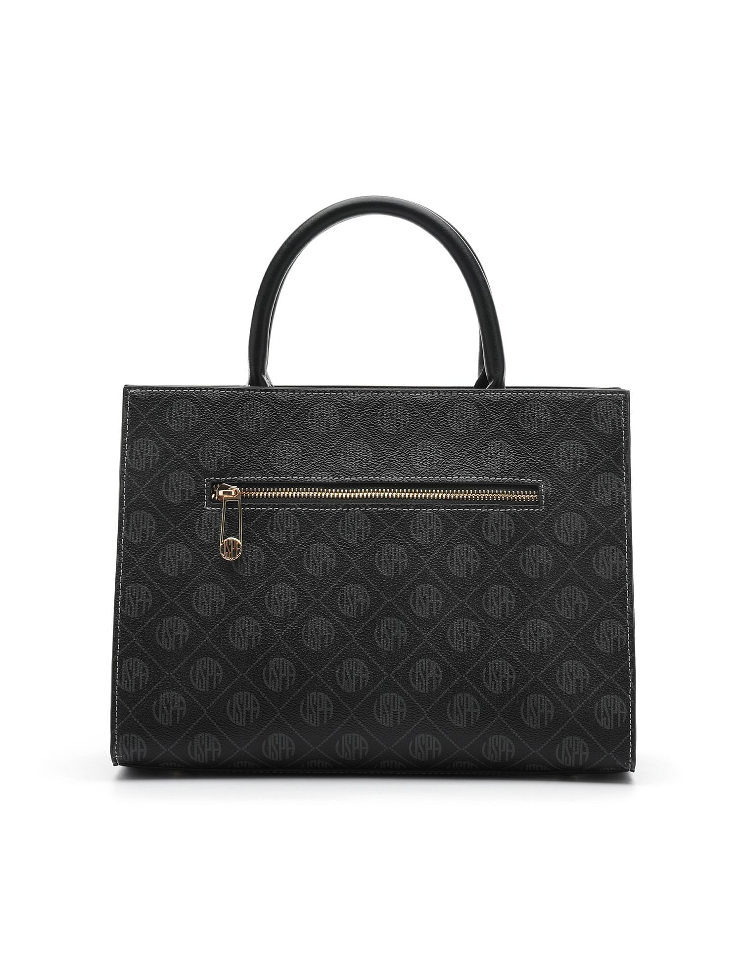 Bernice Monogram Satchel Bag Black - U.S. Polo Assn. India | Large