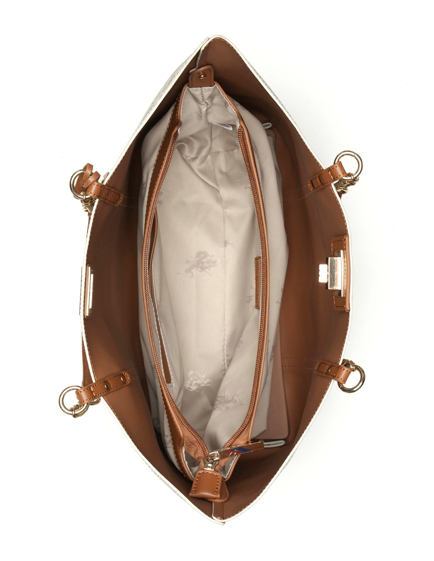 Kylie Monogram Tote Bag Off White - U.S. POLO ASSN. | Large