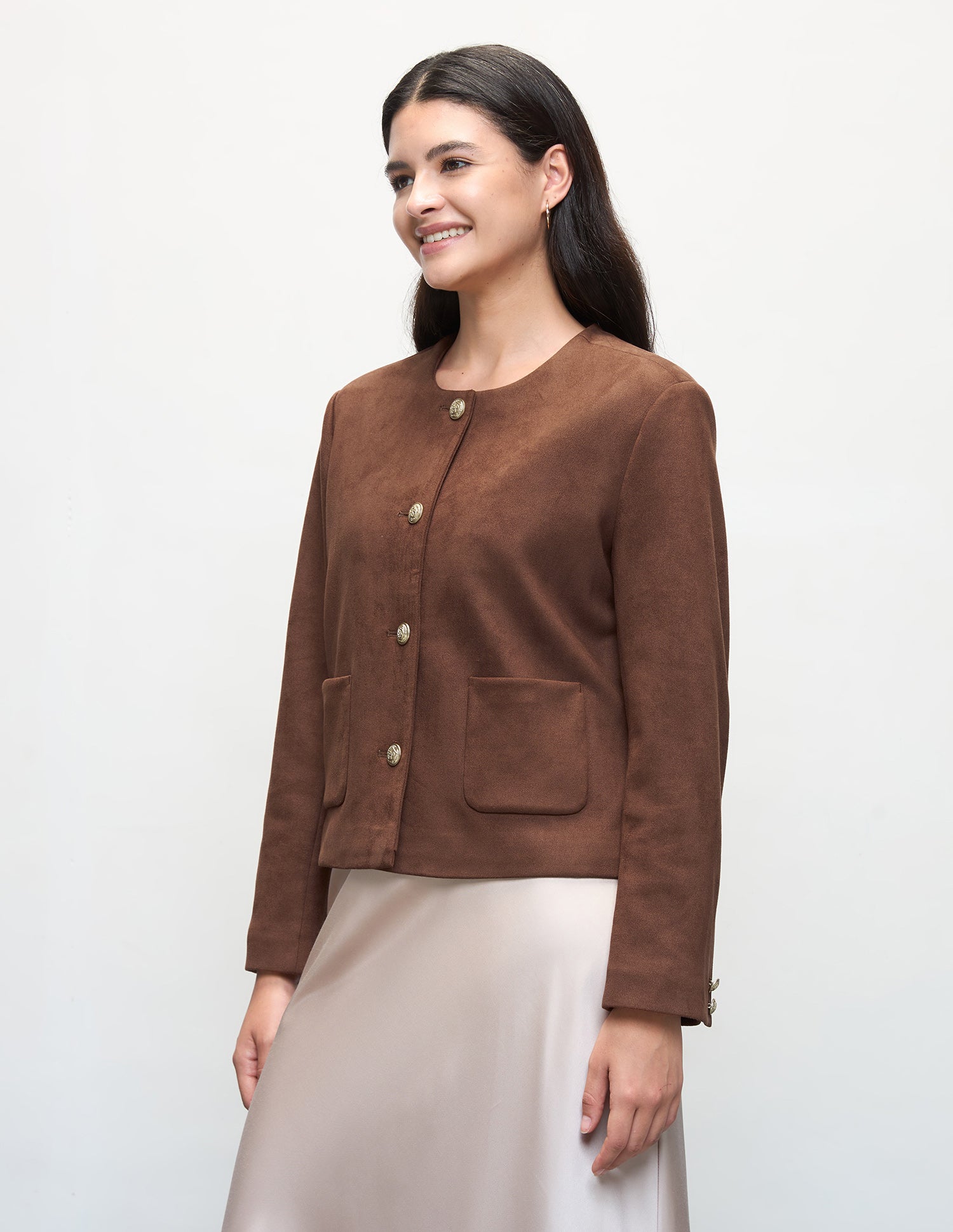 Suede Regular Fit Casual Jacket Brown - U.S. Polo Assn. India | Large