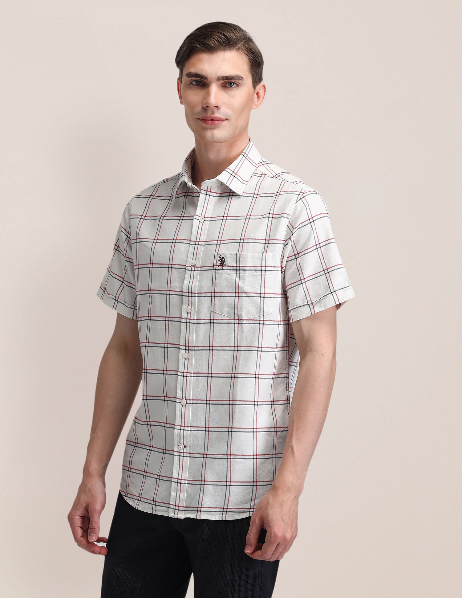 Plaid Check Oxford Shirt White - U.S. Polo Assn. India | Large
