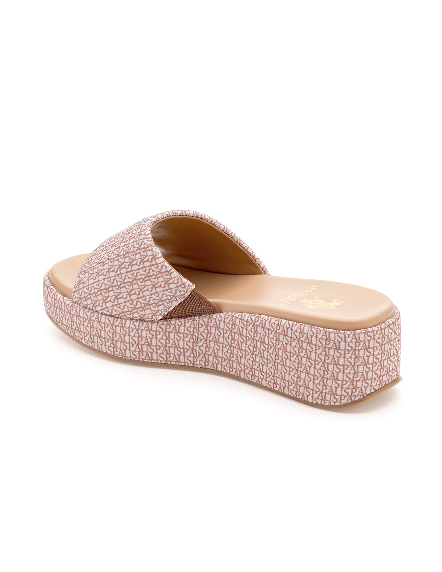 Savina Brown Monogram Print Wedges Brown - U.S. Polo Assn. India | Large