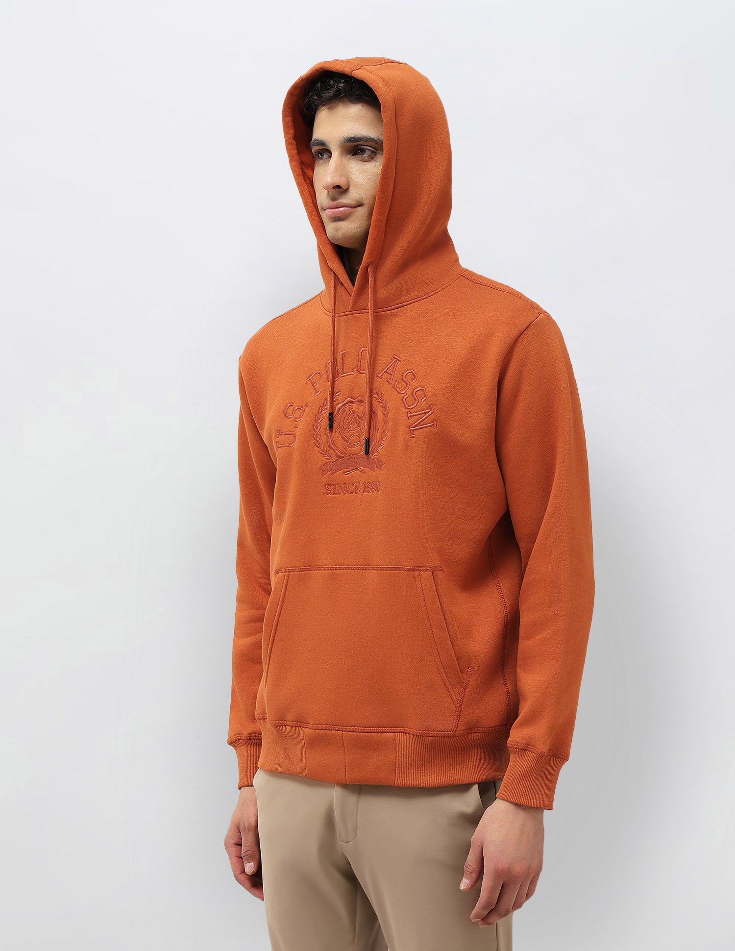 Brand Embroidered Hooded Sweatshirt Rust - U.S. POLO ASSN. | Large