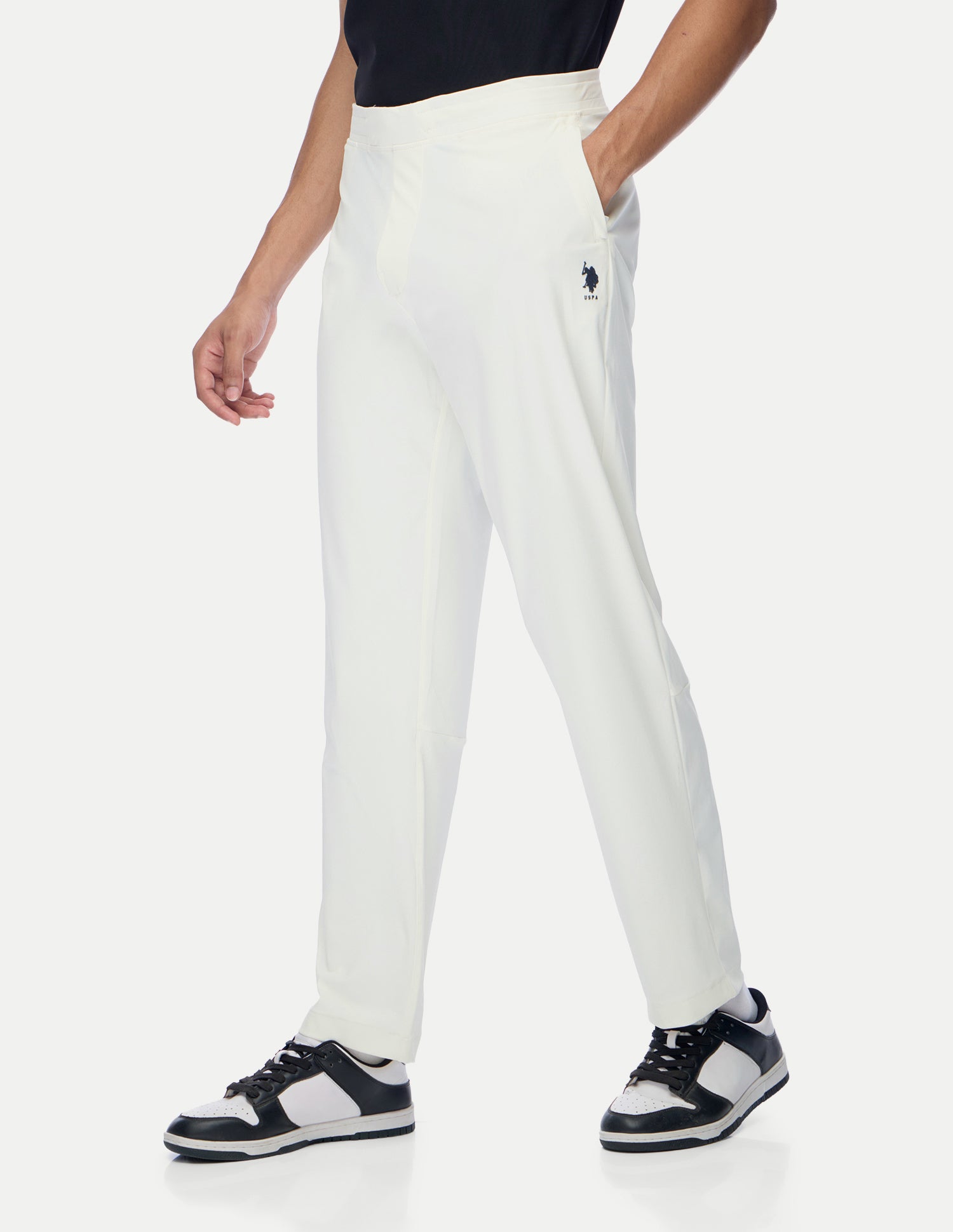 Mid Rise Regular Fit Active Track Pants White - U.S. Polo Assn. India | Large