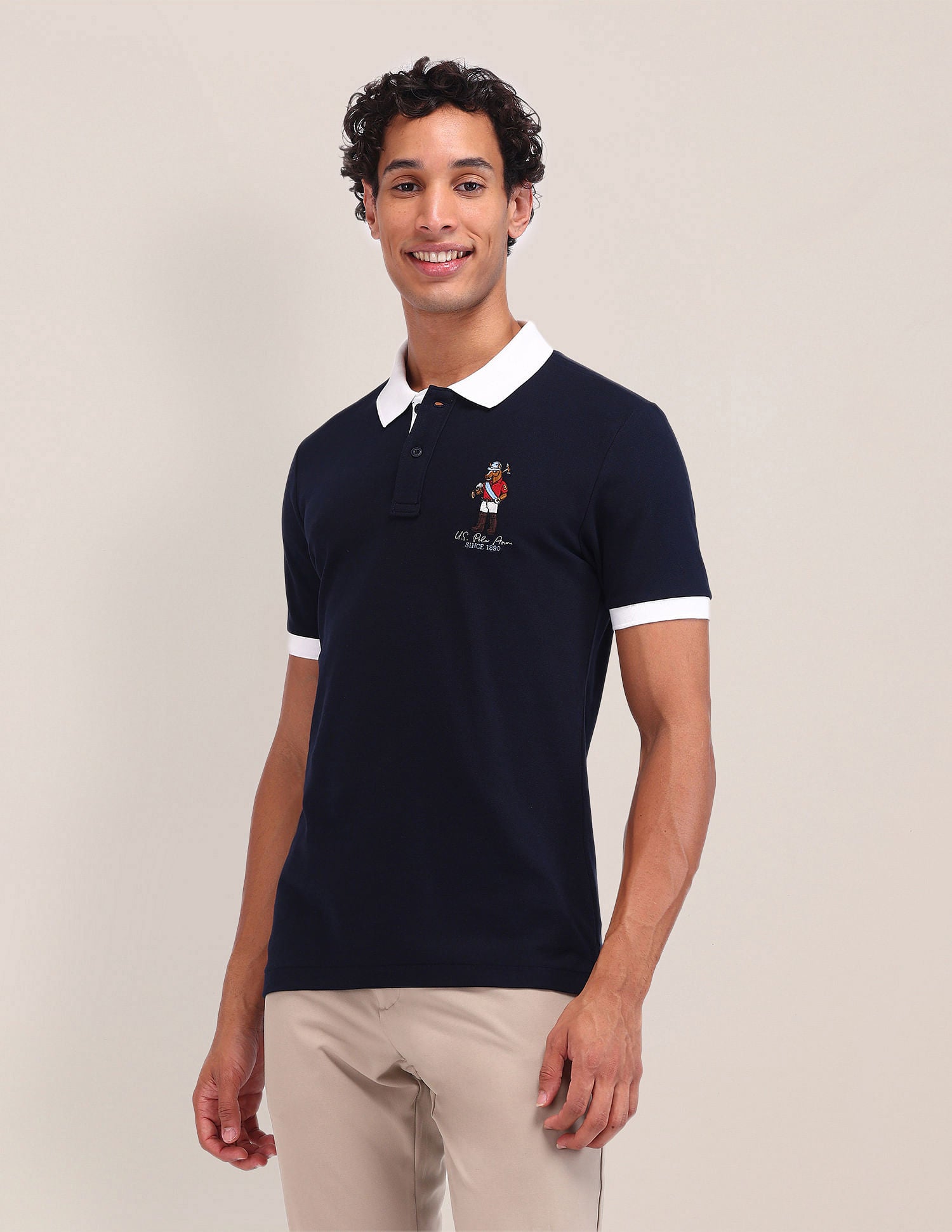 Slim Fit Solid Polo Shirt Navy - U.S. POLO ASSN. | Large