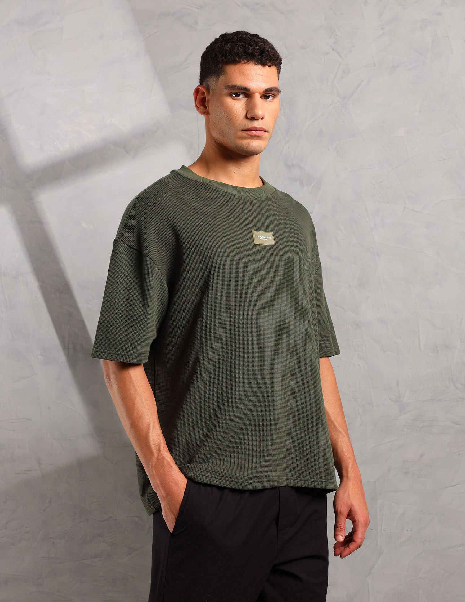 Oversized Fit Cotton PE001 Lounge T-Shirt - Pack Of 1 Olive - U.S. POLO ASSN. | Large