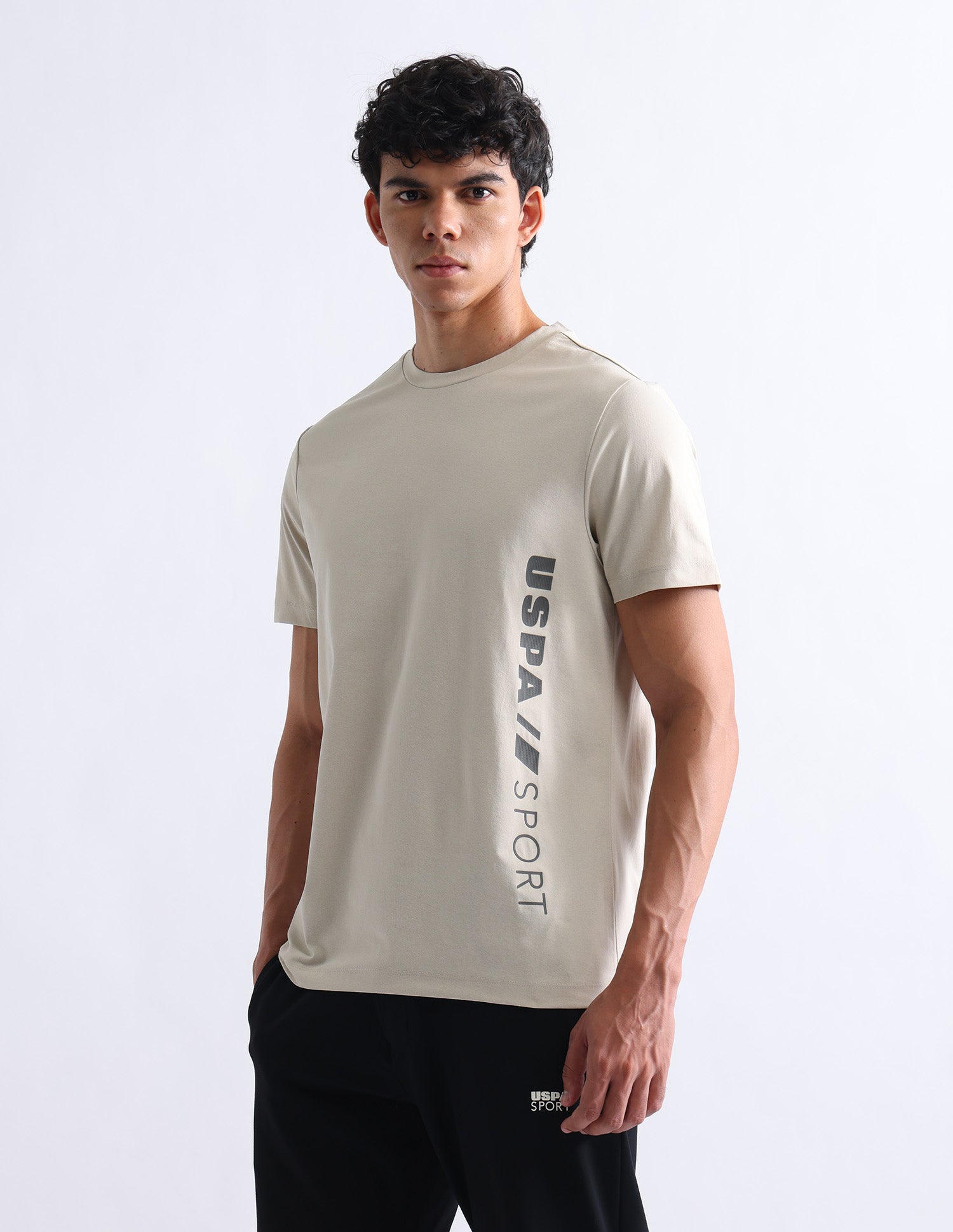 Brand Printed Slim Fit T-Shirt Off White - U.S. Polo Assn. India | Large