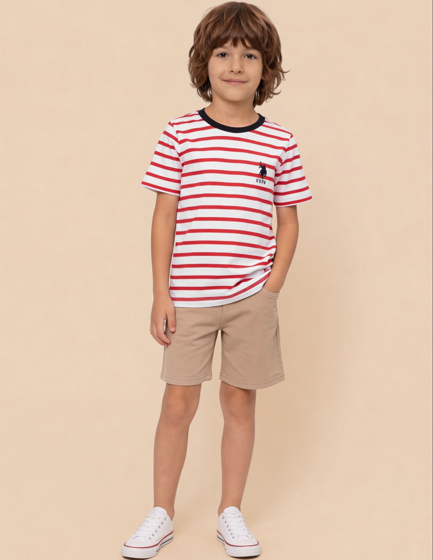 Horizontal Striped And Graphic Brand Printed Regular Fit T-Shirt - Pack Of 2 Assorted - U.S. Polo Assn. India | Large