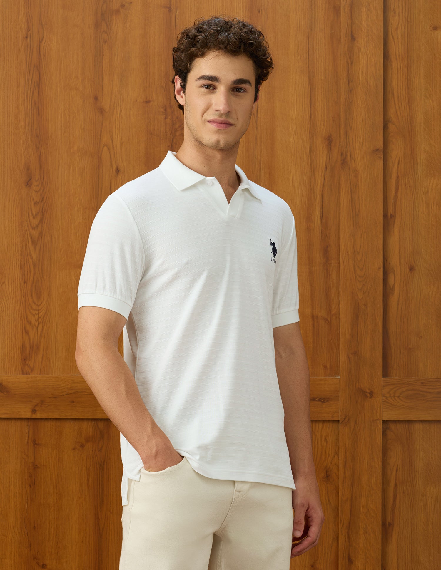 Slim Fit Elvenado Polo Shirt White - U.S. Polo Assn. India | Large