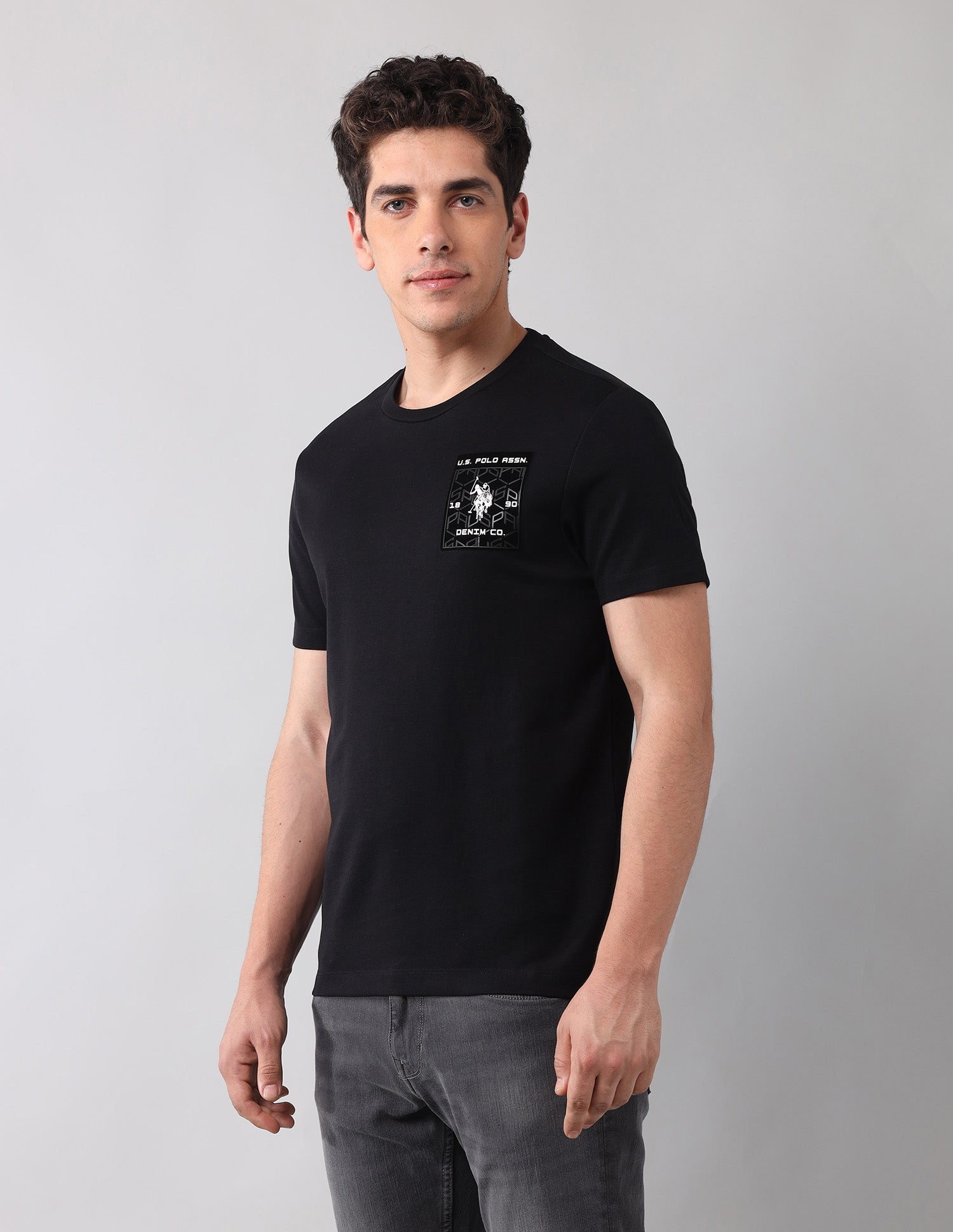Brand Appliqued Black Label T-Shirt Black - U.S. Polo Assn. India | Large