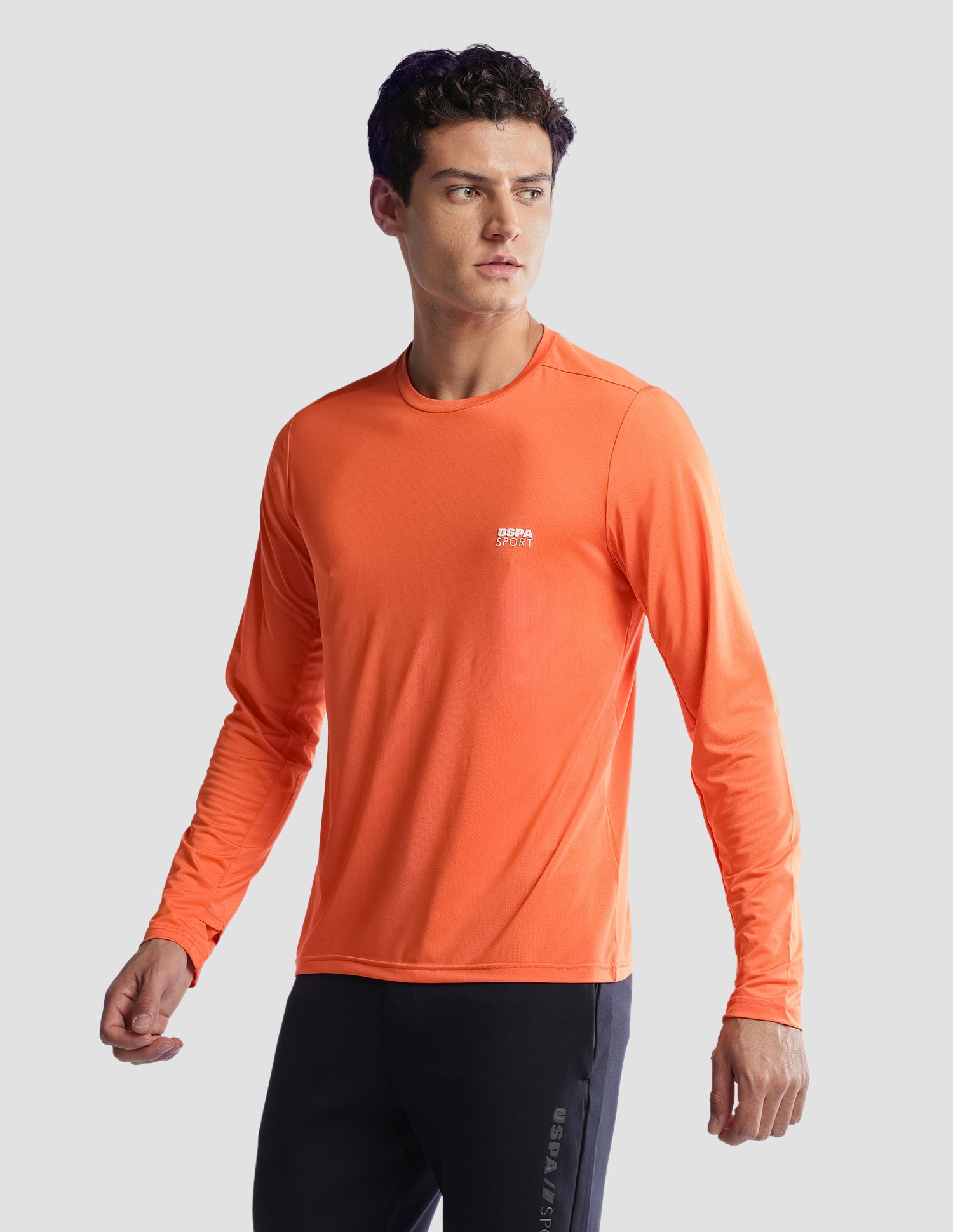 Solid Regular Fit Active T-Shirt Orange - U.S. Polo Assn. India | Large