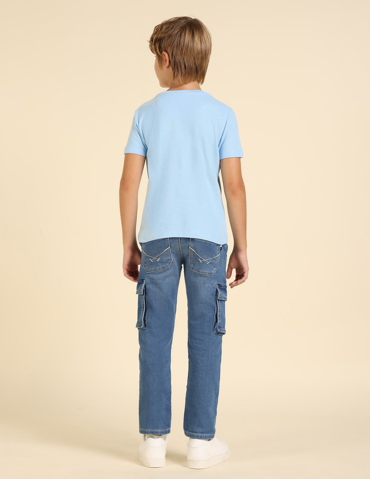 Boys Brand Printed Regular Fit T-Shirt Light Blue - U.S. POLO ASSN. | Large