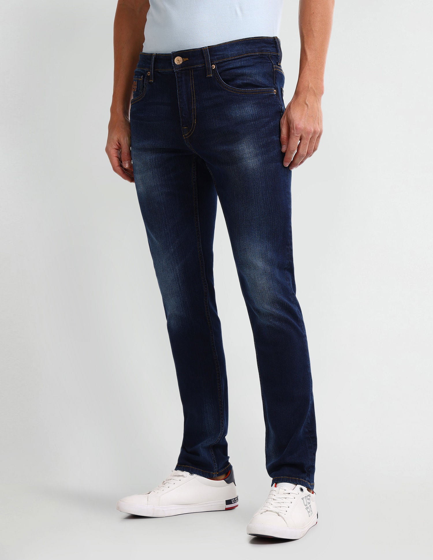 Brandon Slim Tapered Blue Jeans Blue - U.S. Polo Assn. India | Large