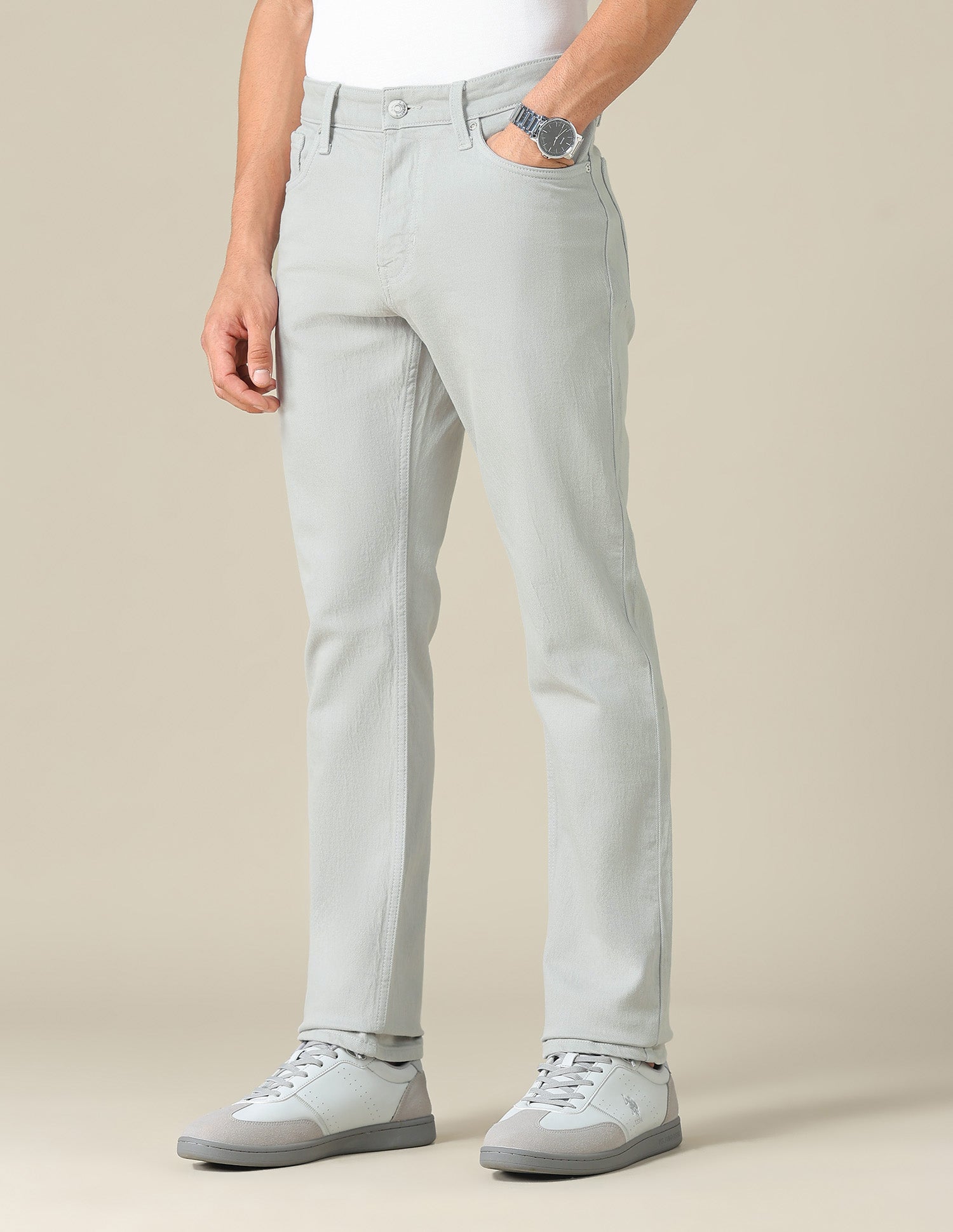 Brandon Slim Tapered Fit Grey Jeans Grey - U.S. POLO ASSN. | Large