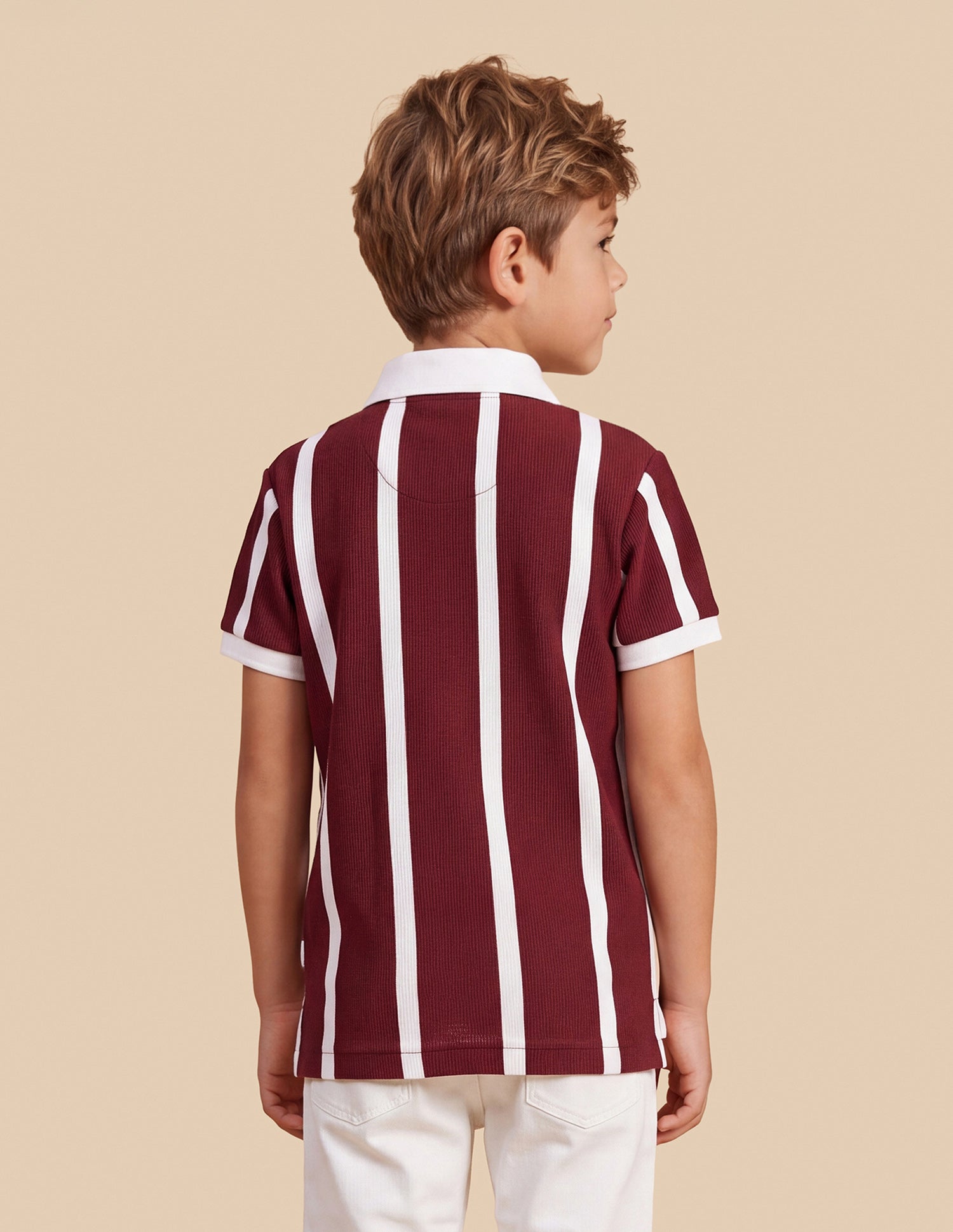 Vertical Striped Regular Fit Polo Shirt Maroon - U.S. Polo Assn. India | Large